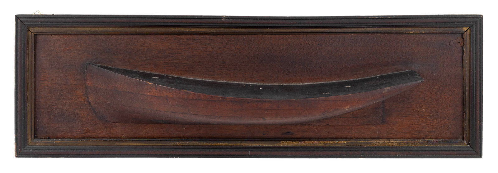 MOUNTED BUILDER'S HALF HULL MODEL Late 19th/Early 20th Century Backboard 9.25" x 29.25". (1 of 1)