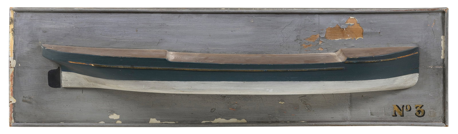 MOUNTED HALF HULL MODEL "NO. 3" Backboard 11" x 39.5". (1 of 1)