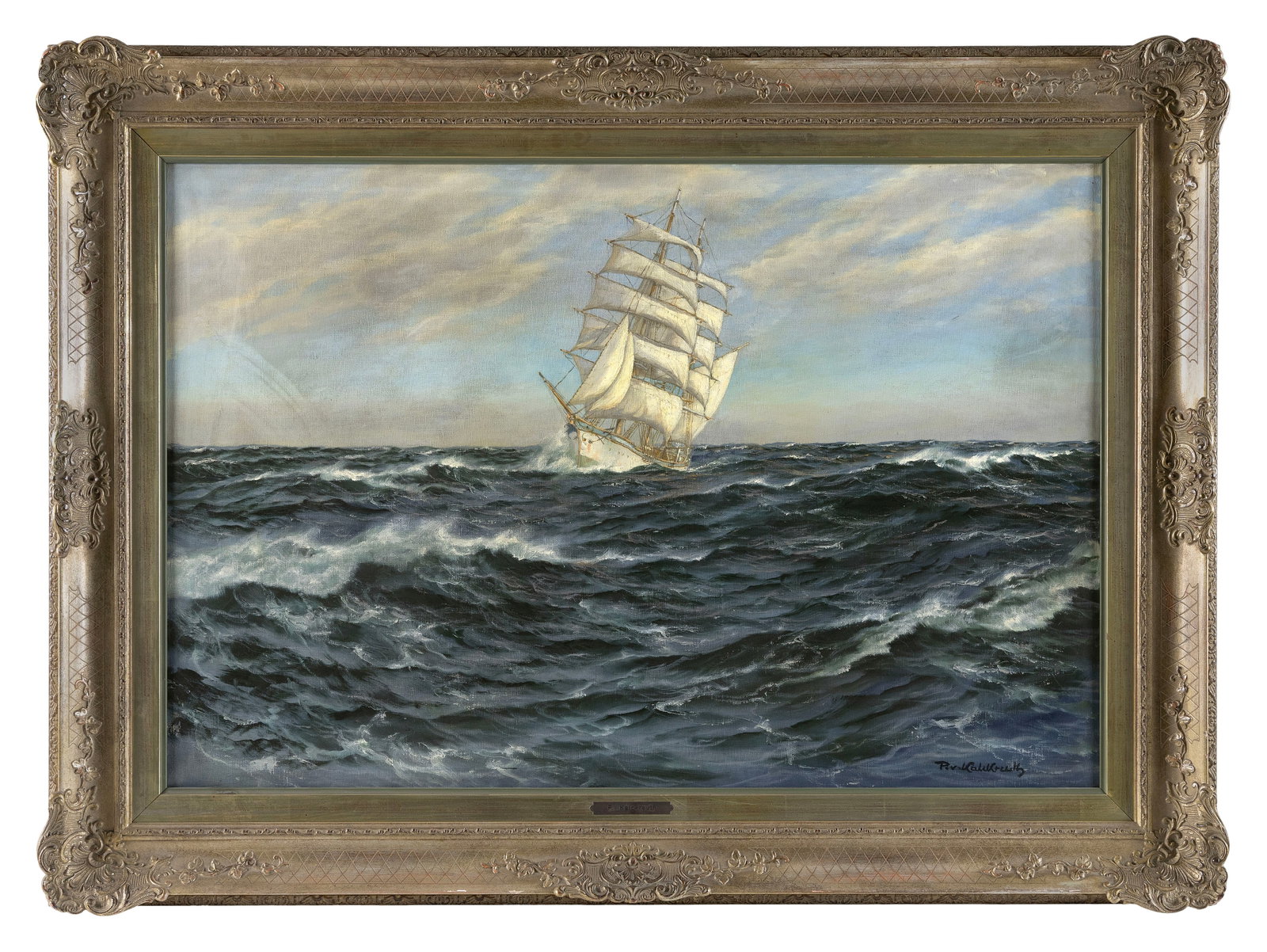 PATRICK VON KALCKREUTH (Germany, 1892/98-1970), Ship at sea., Oil on canvas, 24" x 35.5". Framed 32" (1 of 1)