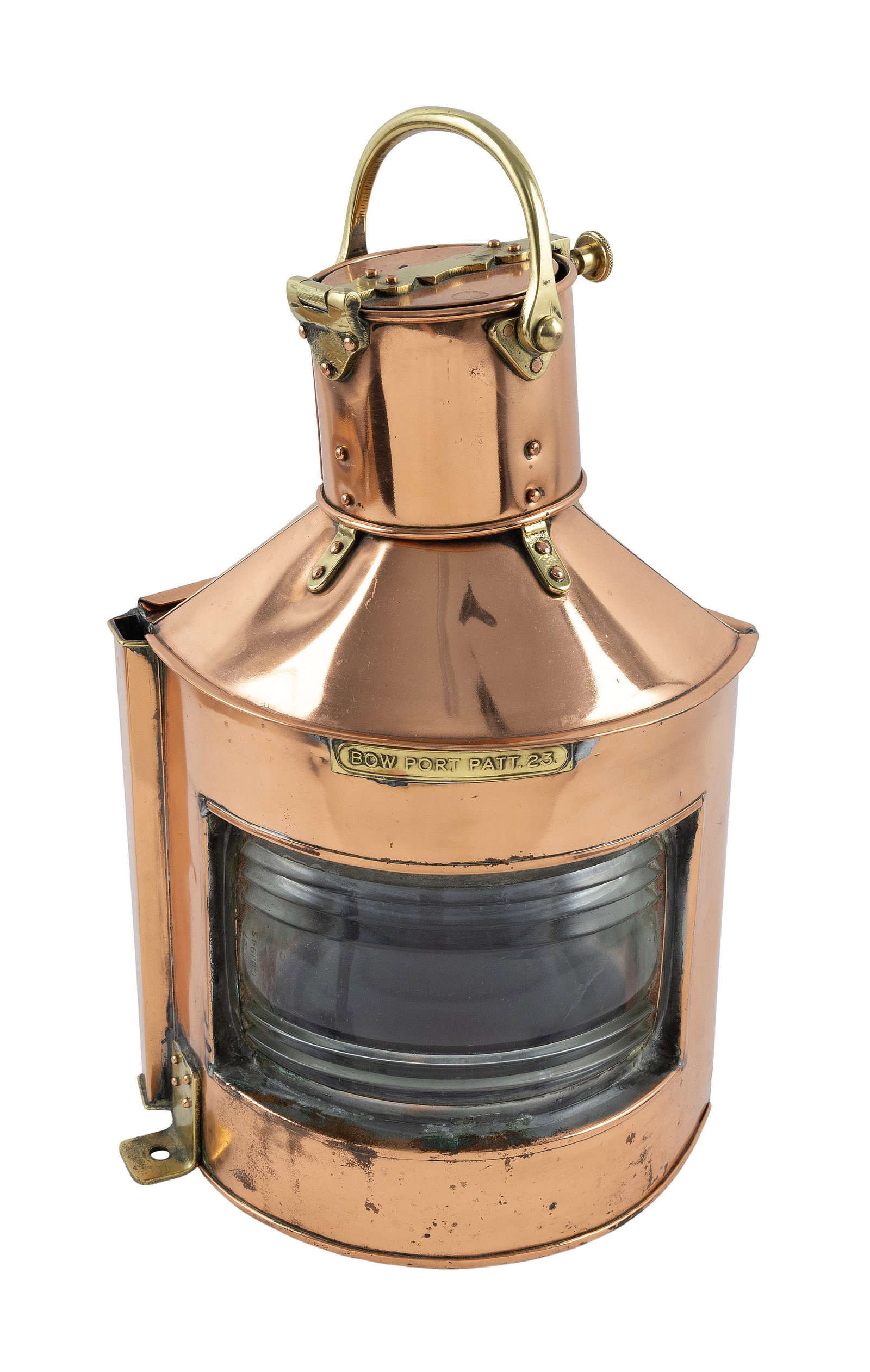 COPPER AND BRASS PORT LANTERN 20th Century Height 16.5". (1 of 1)