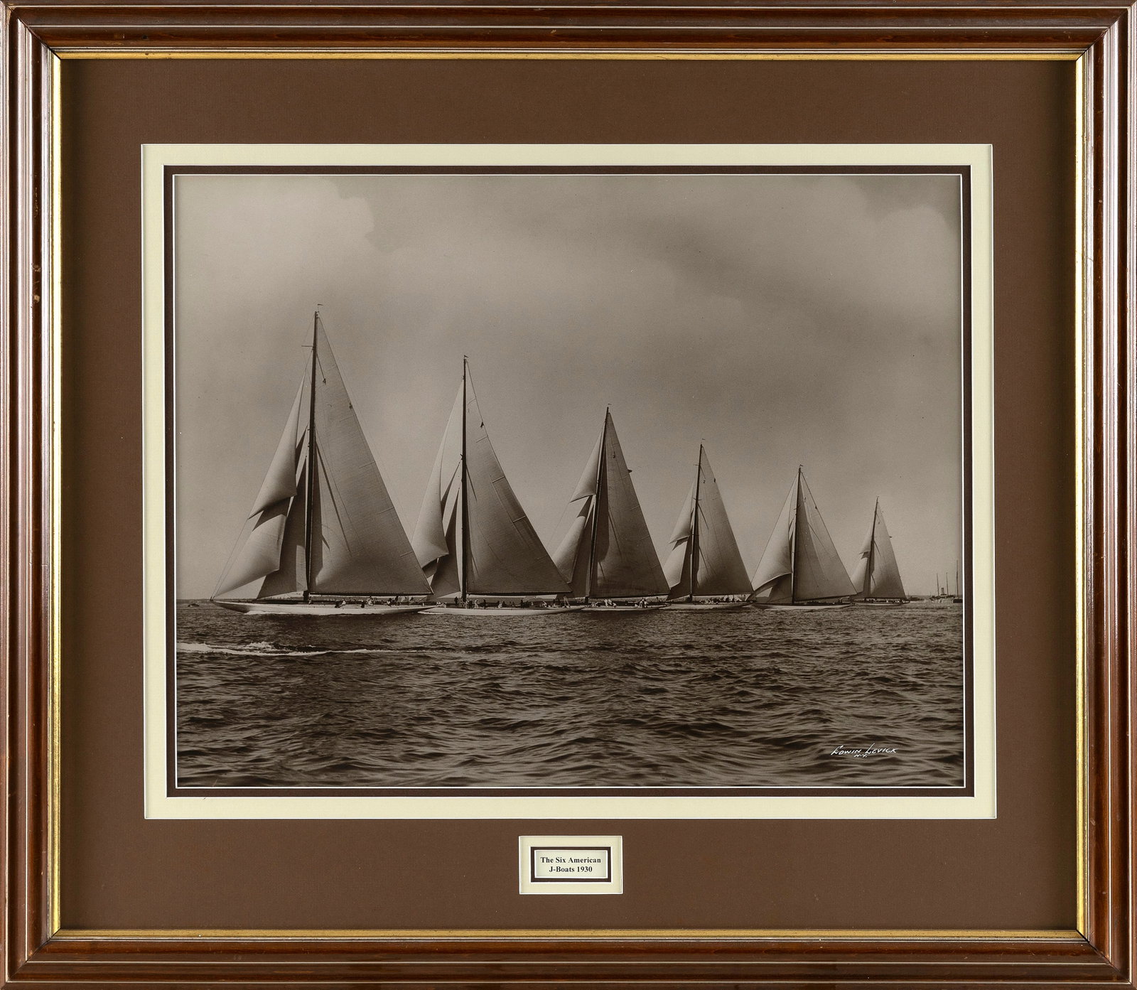 EDWIN LEVICK (England/America, 1868-1929), "The Six American J-Boats 1930"., Photograph, 15" x 19.5" (1 of 2)