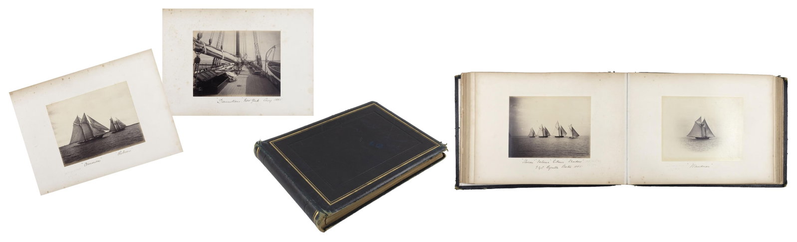 ALBUM OF VINTAGE YACHTING PHOTOGRAPHS Circa 1885 Album 11" x 15.5". Photographs mostly 9.75" x 8", (1 of 5)
