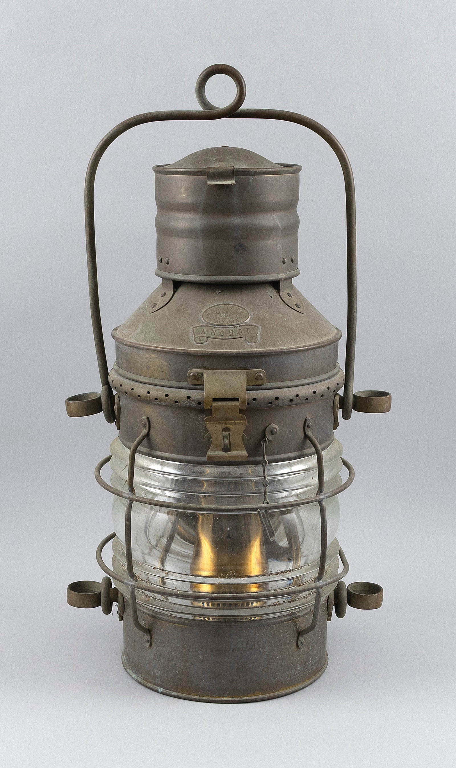 BRASS ANCHOR LANTERN England, Early 20th Century Height 18". (1 of 4)
