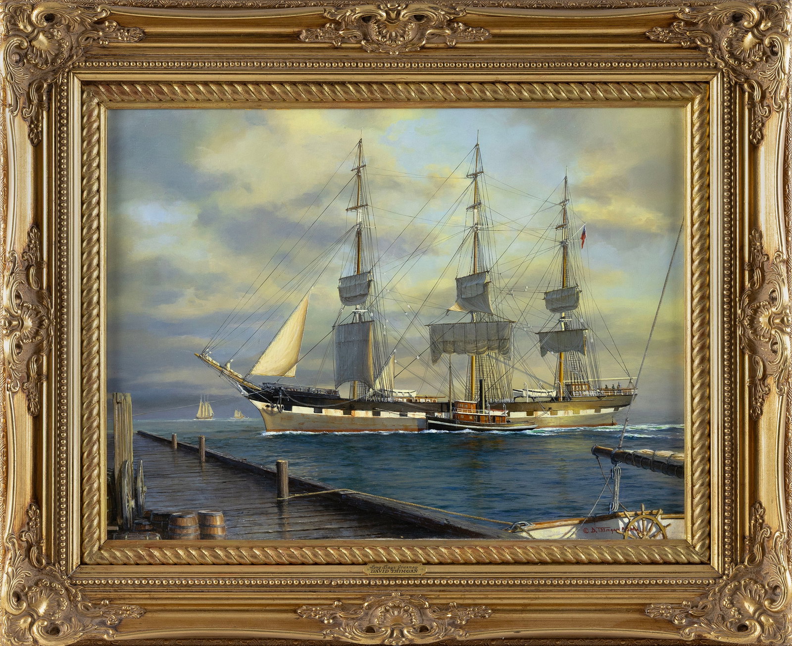 DAVID THIMGAN (California, 1955-2003), "Long Days Journey"., Oil on canvas, 18" x 24". Framed 26" x (1 of 2)