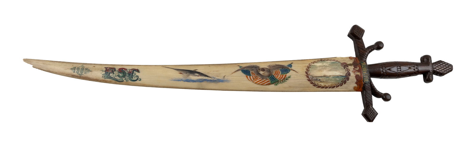 SWORDFISH BILL SWORD Early 20th Century Length 37". Maximum width 8.5". (1 of 1)