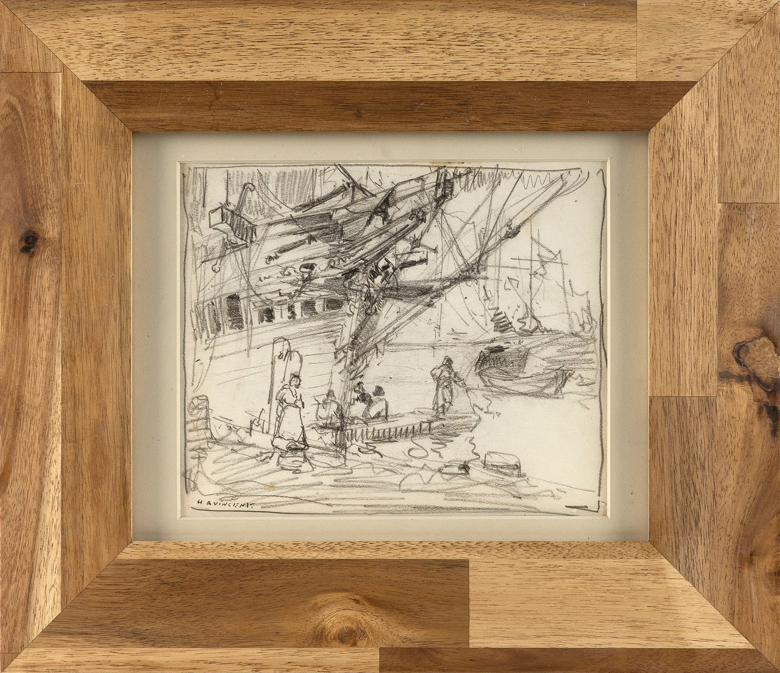 HARRY AIKEN VINCENT (Massachusetts/New York/Illinois, 1864-1931), Double-sided marine sketch:, (1 of 2)
