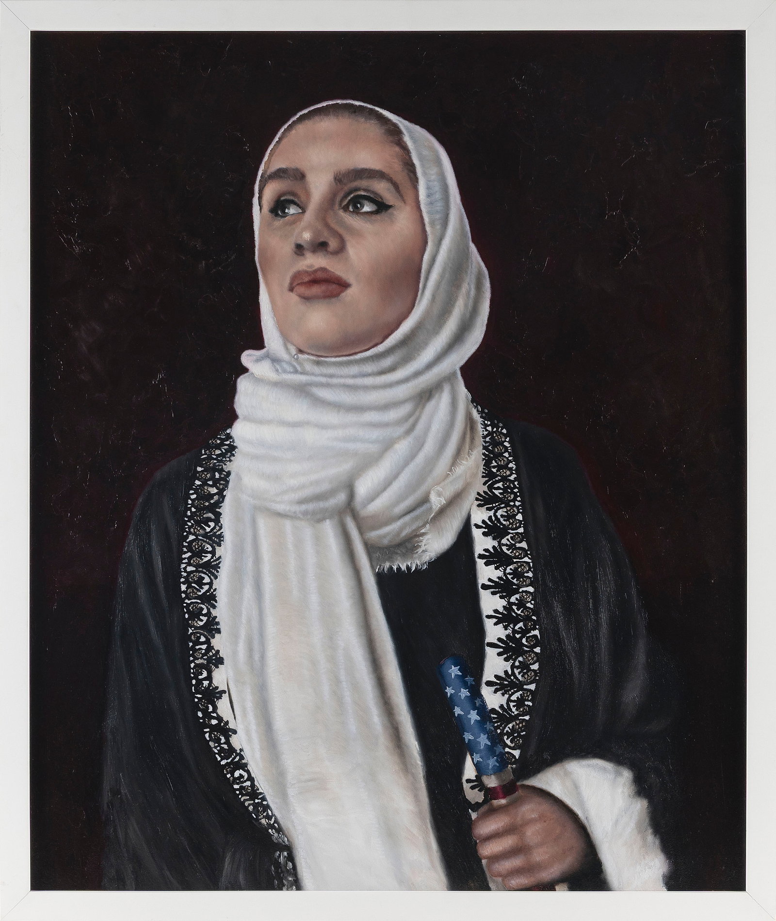 O'NEIL SCOTT (Jamaica/Pennsylvania, 1982-), "Muslim in America"., Oil on archival plexiglass, 36" x (1 of 2)