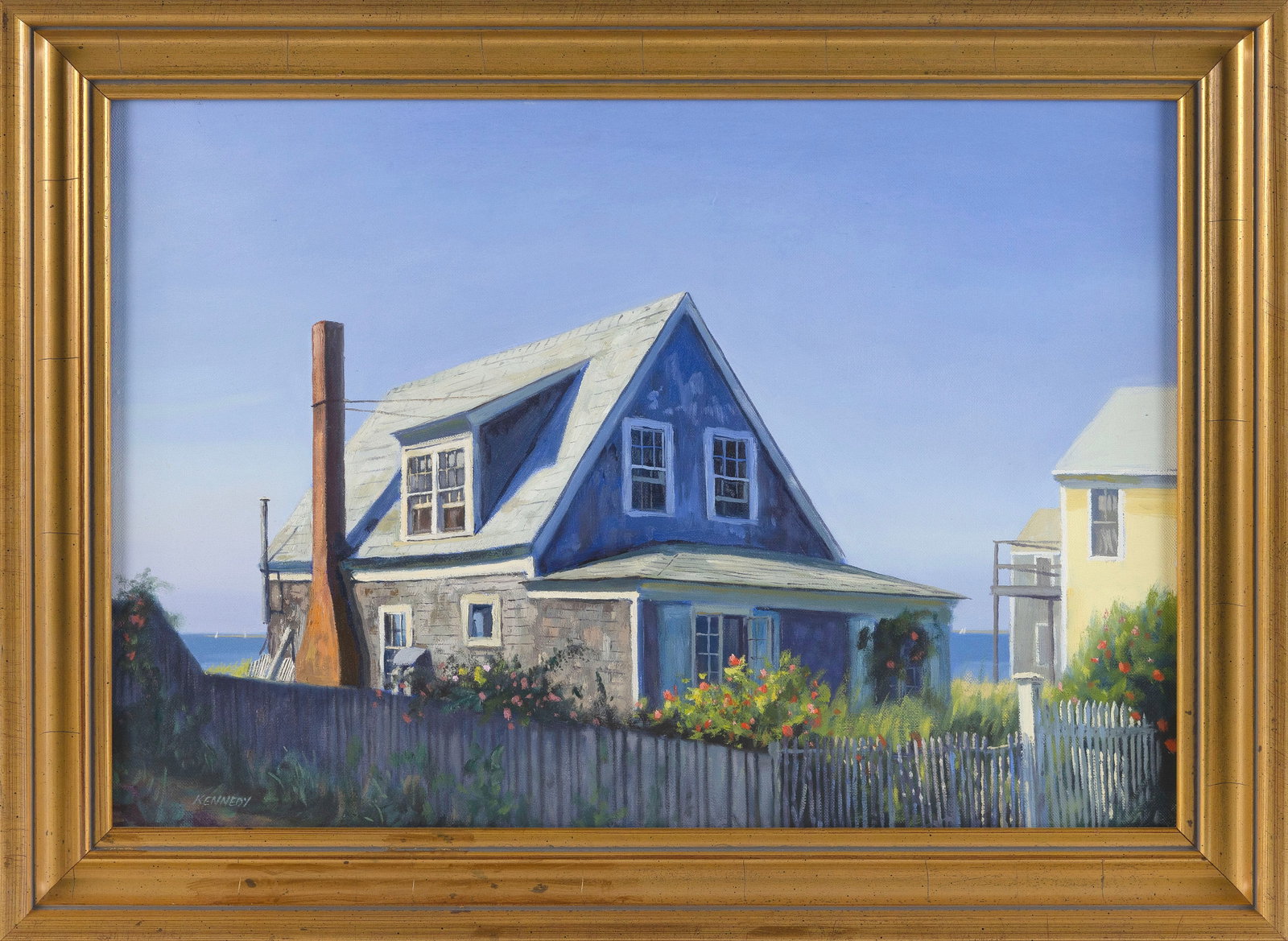 STEVE KENNEDY (Massachusetts/Maine, Contemporary), "Vivian Bower's House"., Oil on canvas, 14" x (1 of 2)