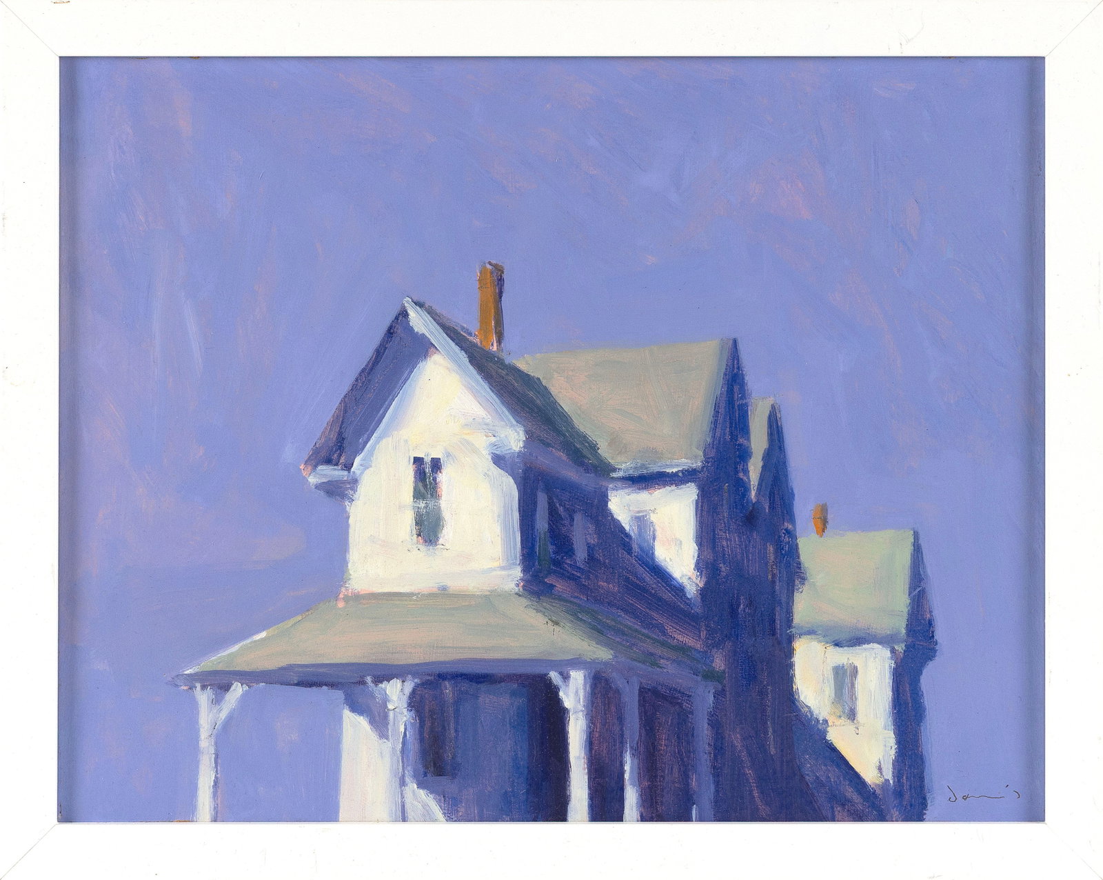 MICHAEL DAVIS (Massachusetts, 1945-), Cape Cod Victorian., Oil on board, 11" x 14". Framed 12.5" x: MICHAEL DAVIS Massachusetts, 1945- Cape Cod Victorian. Signed lower right "Davis". Oil on board, 11" x 14". Framed 12.5" x 15.25". Notes: Michael Davis is best known for his luminous plein air scenes 