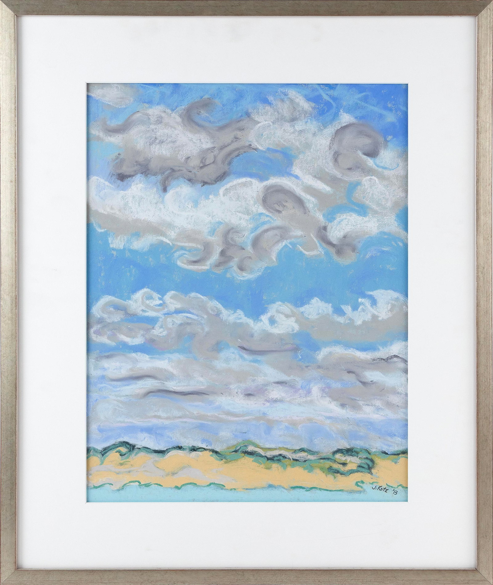 JUDYTH HONEYCUTT KATZ (Massachusetts, Contemporary), "Cloud Dance, Pilgrim Lake"., Pastel on board, (1 of 2)