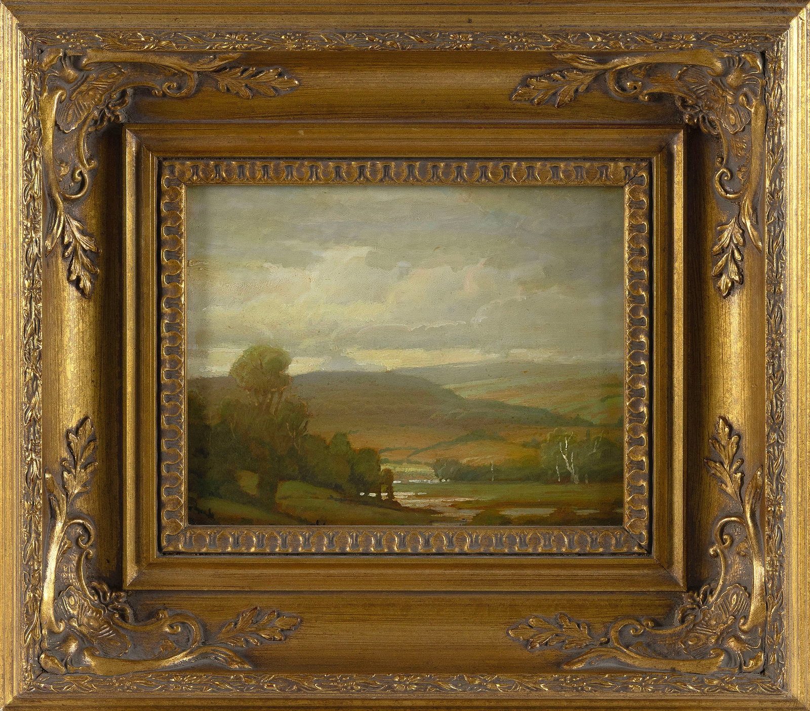 SCOTT THOMAS BALFE (New York, 1958-), "Pasture Study"., Oil on board, 8" x 10". Framed 15" x 17".: SCOTT THOMAS BALFE New York, 1958- "Pasture Study". Signed lower left. Titled verso. Oil on board, 8" x 10". Framed 15" x 17". Notes: Born on the same day as famed Hudson River School painter Thomas C