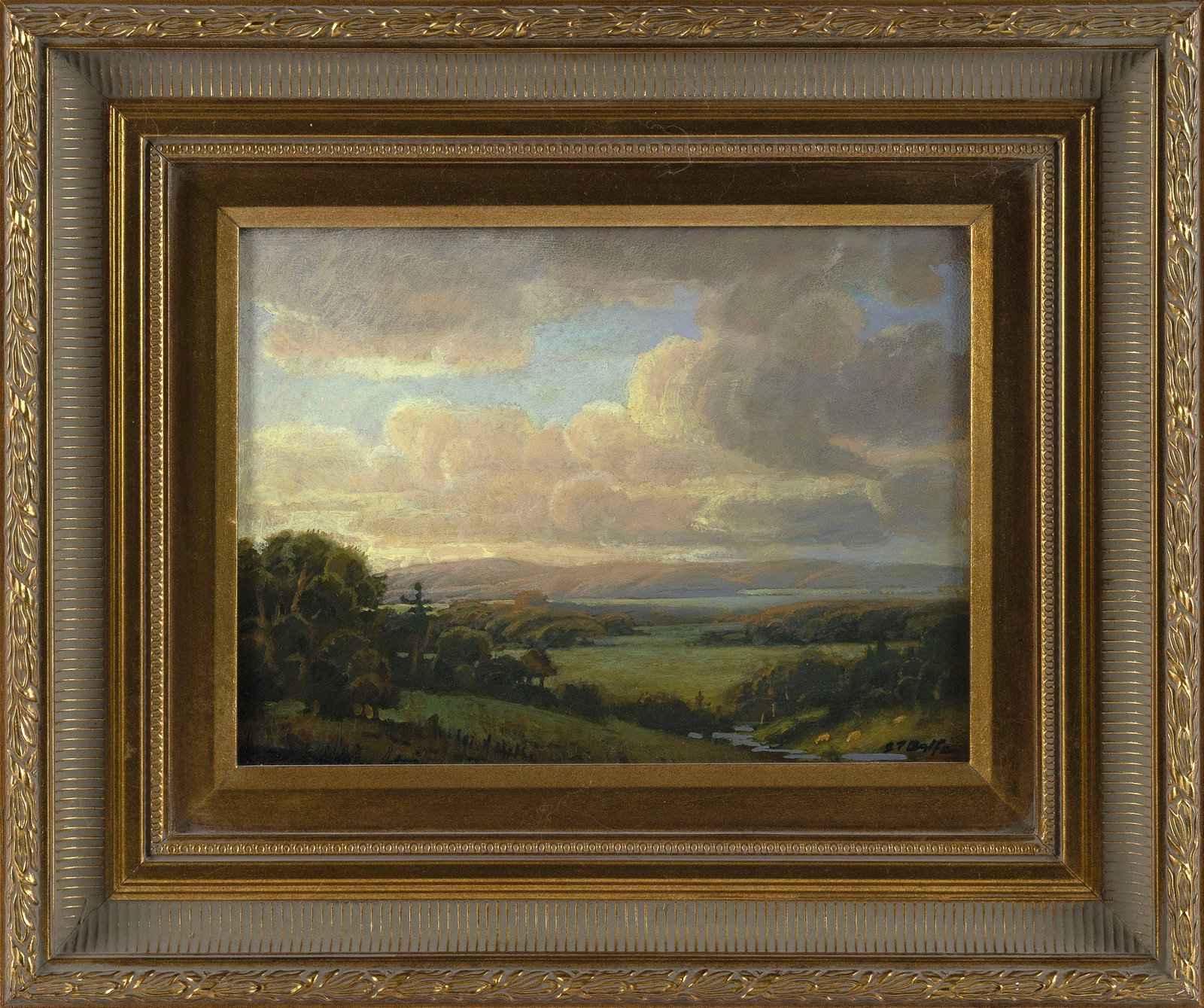 SCOTT THOMAS BALFE (New York, 1958-), "Bold Statement"., Oil on board, 9" x 12". Framed 16" x 19".: SCOTT THOMAS BALFE New York, 1958- "Bold Statement". Signed lower right. Titled on stretcher. Oil on board, 9" x 12". Framed 16" x 19". Notes: Born on the same day as famed Hudson River School painter