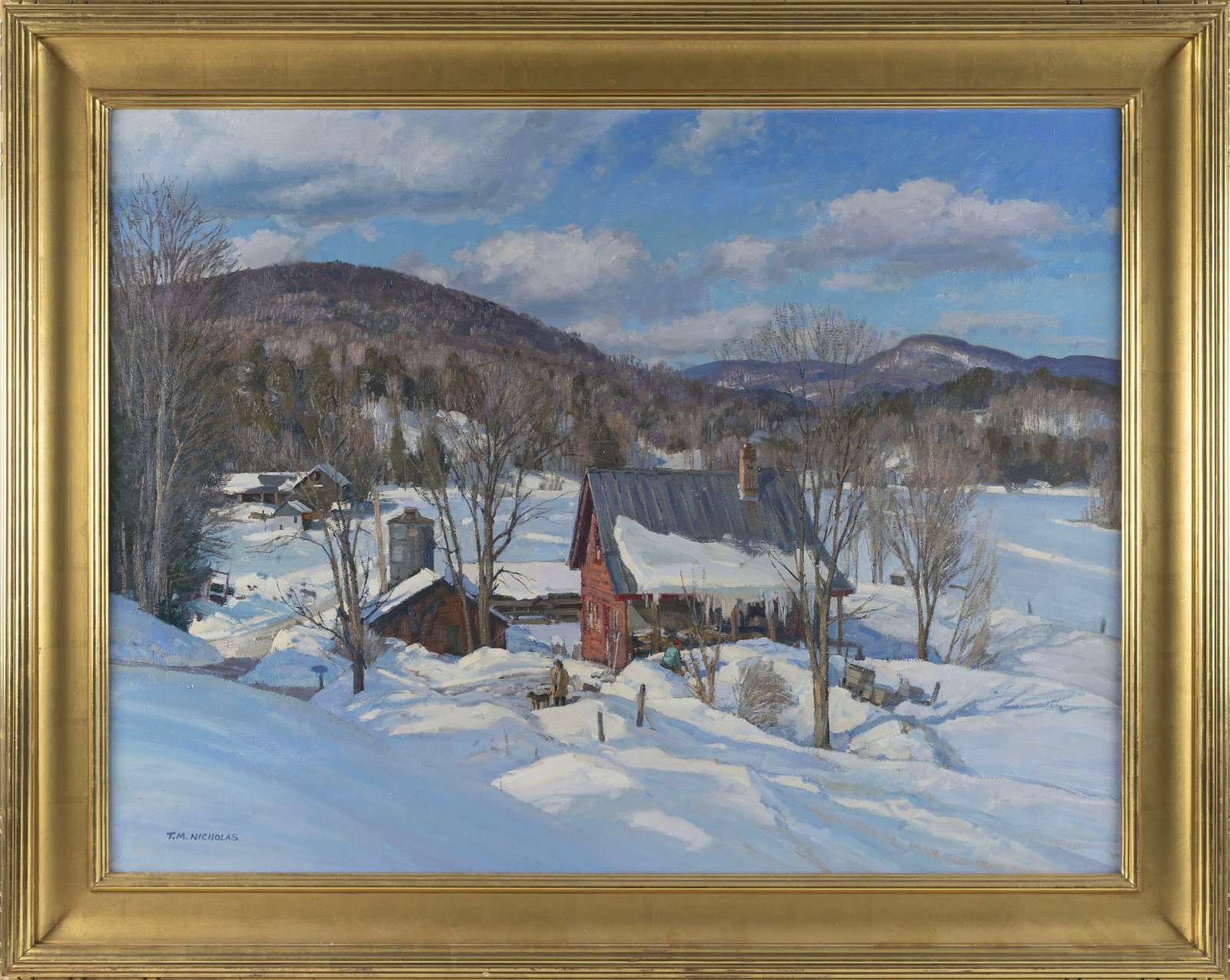 THOMAS M. (T.M.) NICHOLAS (Maine/Massachusetts, 1963-), "Valley Farm, Vermont"., Oil on canvas, 30" (1 of 2)
