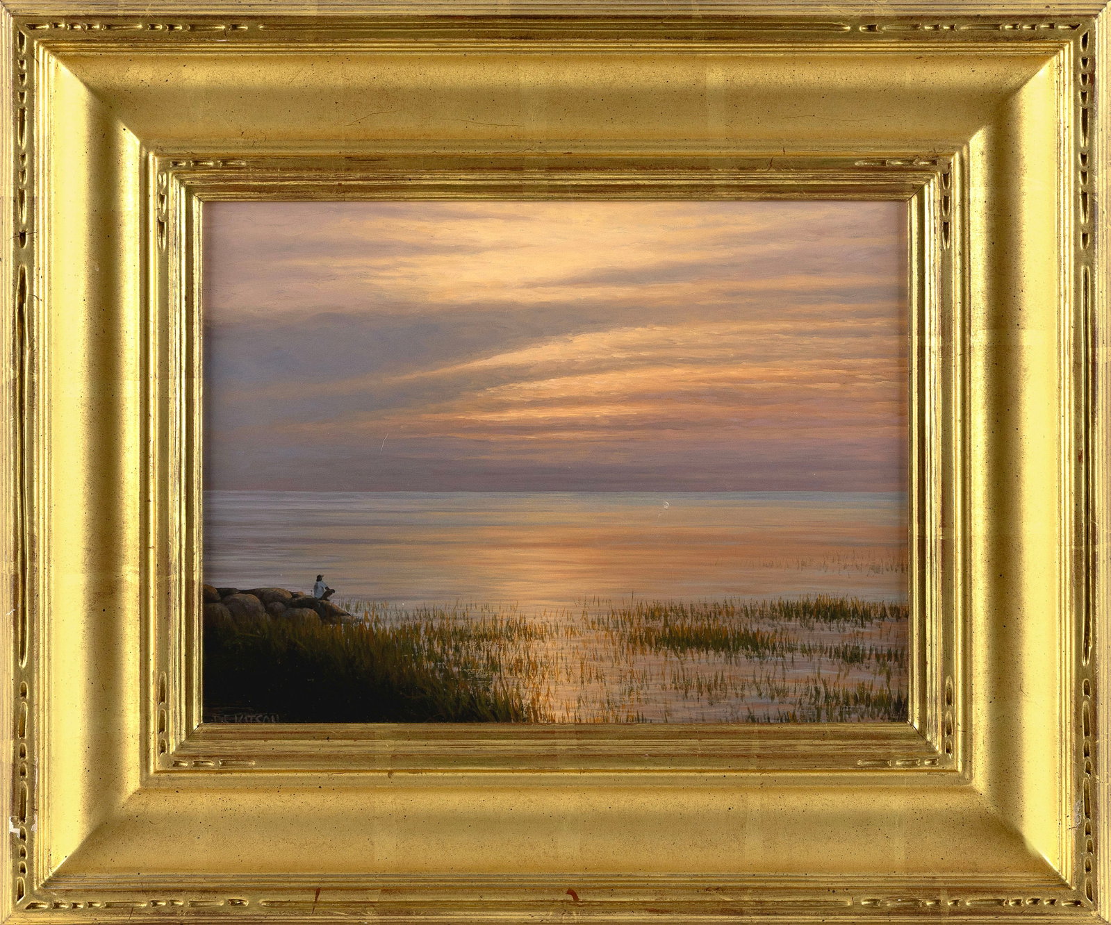 PATRICK KITSON (Pennsylvania/New Jersey, 1970-), Sundown (Study)., Oil on panel, 9" x 12". Framed (1 of 2)