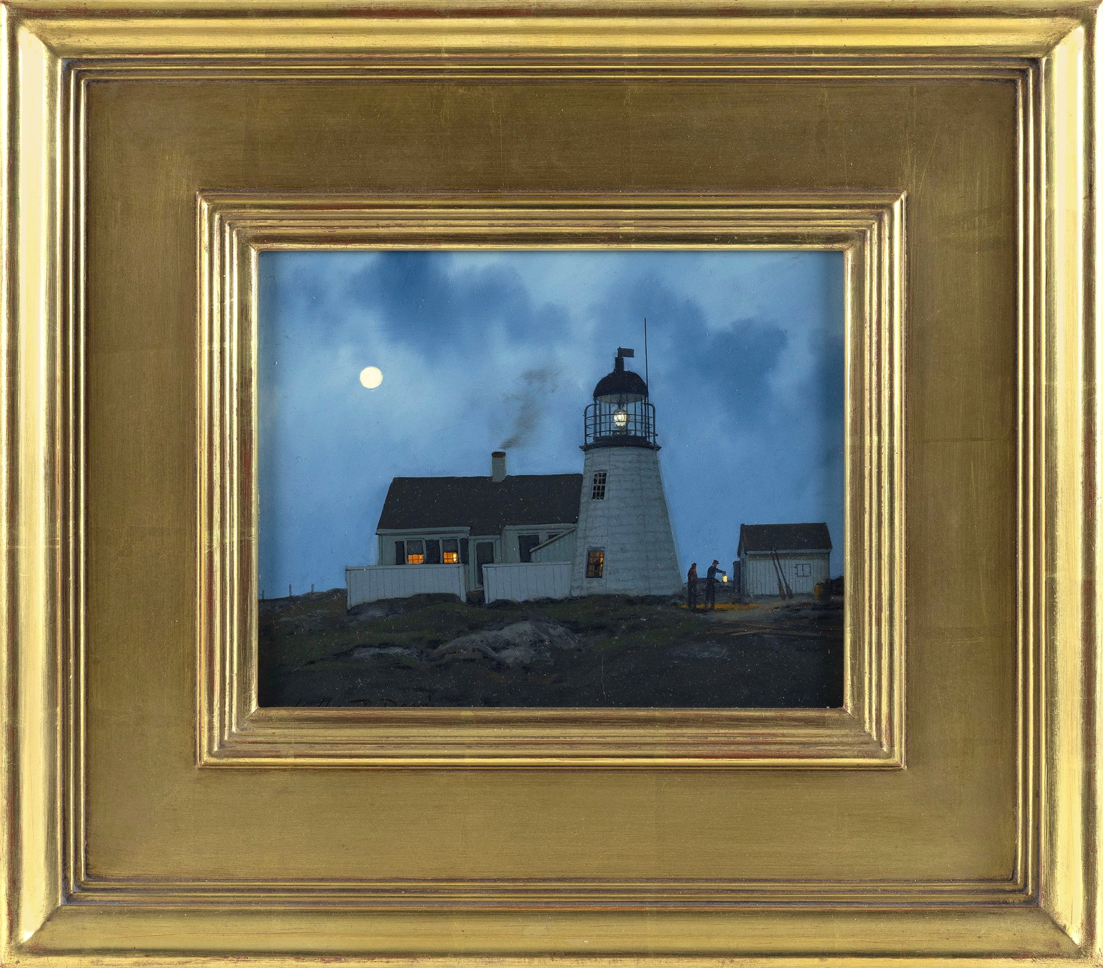 WILLIAM R. DAVIS (Massachusetts, 1952-), "Ten Pound Island Lighthouse, circa 1827, Gloucester, MA"., (1 of 2)