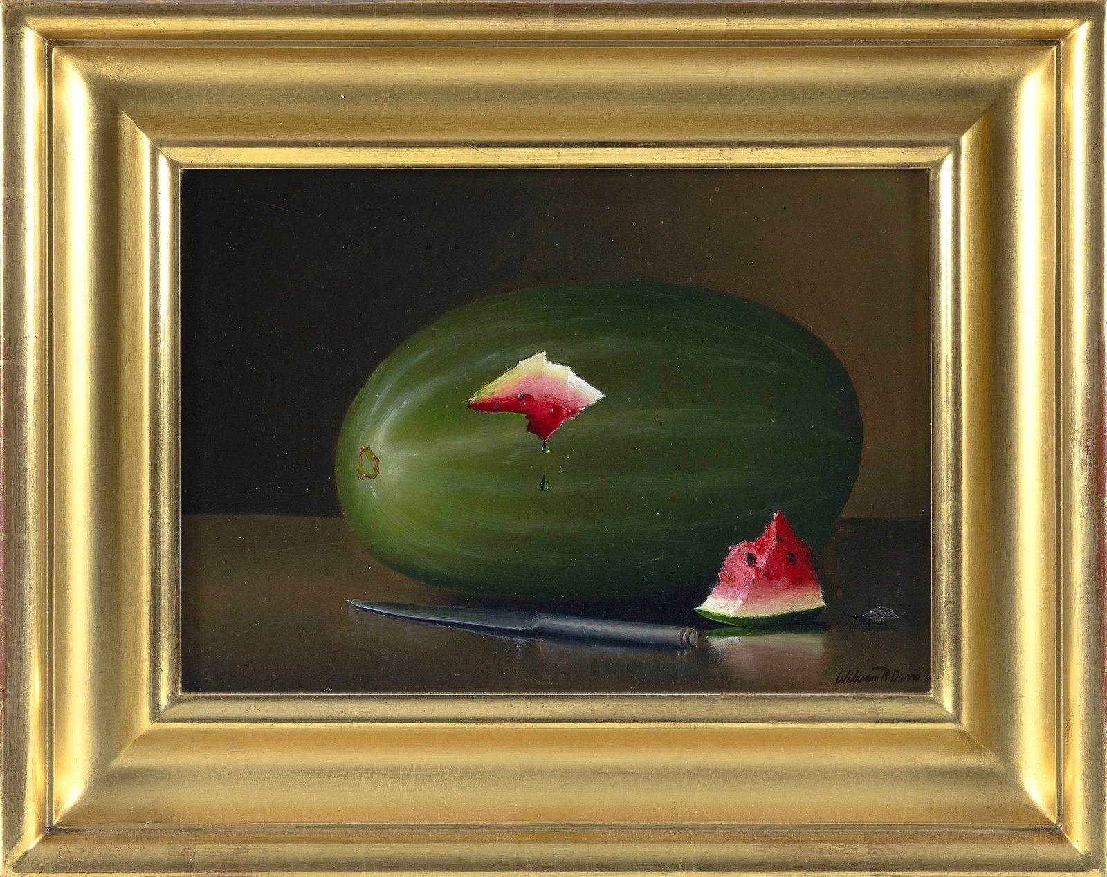 WILLIAM R. DAVIS (Massachusetts, 1952-), "First Cut"., Oil on canvas, 10" x 14". Framed 16" x 21". (1 of 2)