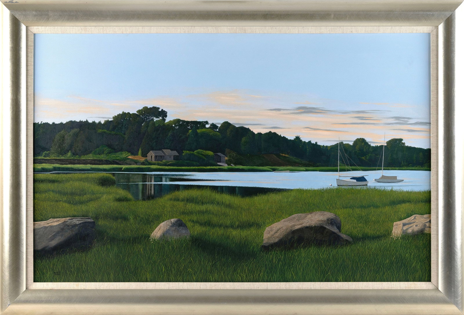 ROBERT K. ROARK (Massachusetts/New York, 1944-2026), "Evening Calm, Barley Neck"., Oil on canvas, (1 of 2)