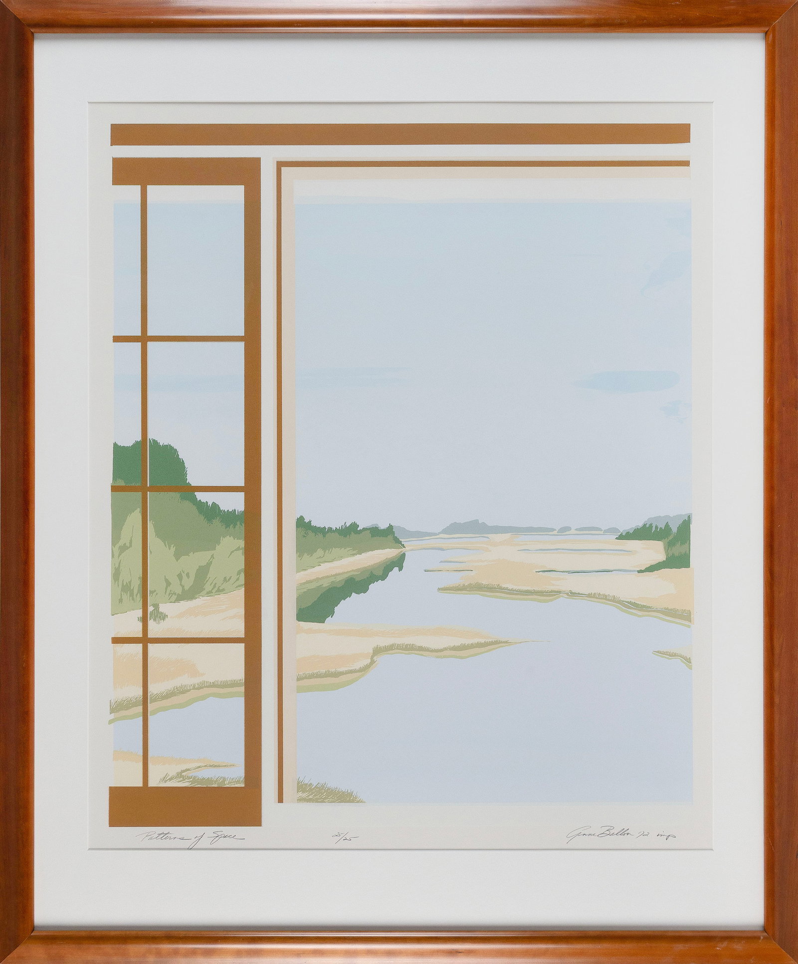 ANNE BALLON (America, Contemporary), "Patterns of Space"., Silkscreen, 33.5" x 28". Framed 44" x: ANNE BALLON America, Contemporary "Patterns of Space". Signed, titled and numbered 25/25 lower margin. Silkscreen, 33.5" x 28". Framed 44" x 36".