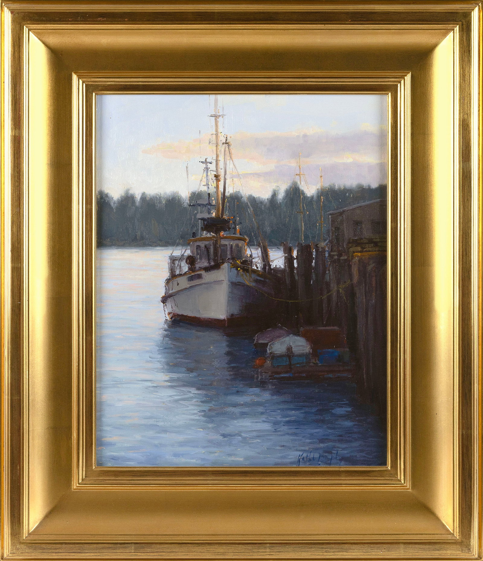 KATHLEEN DUNPHY (California, 1963-), "The End of the Day"., Oil on panel, 18" x 14". Framed 27" x (1 of 2)