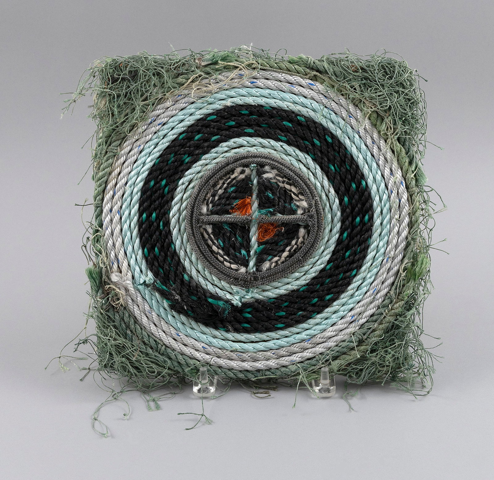 GIN STONE (Massachusetts, 1971-), "Debris Target"., Mixed media on recycled wood, 12" x 12". (1 of 3)