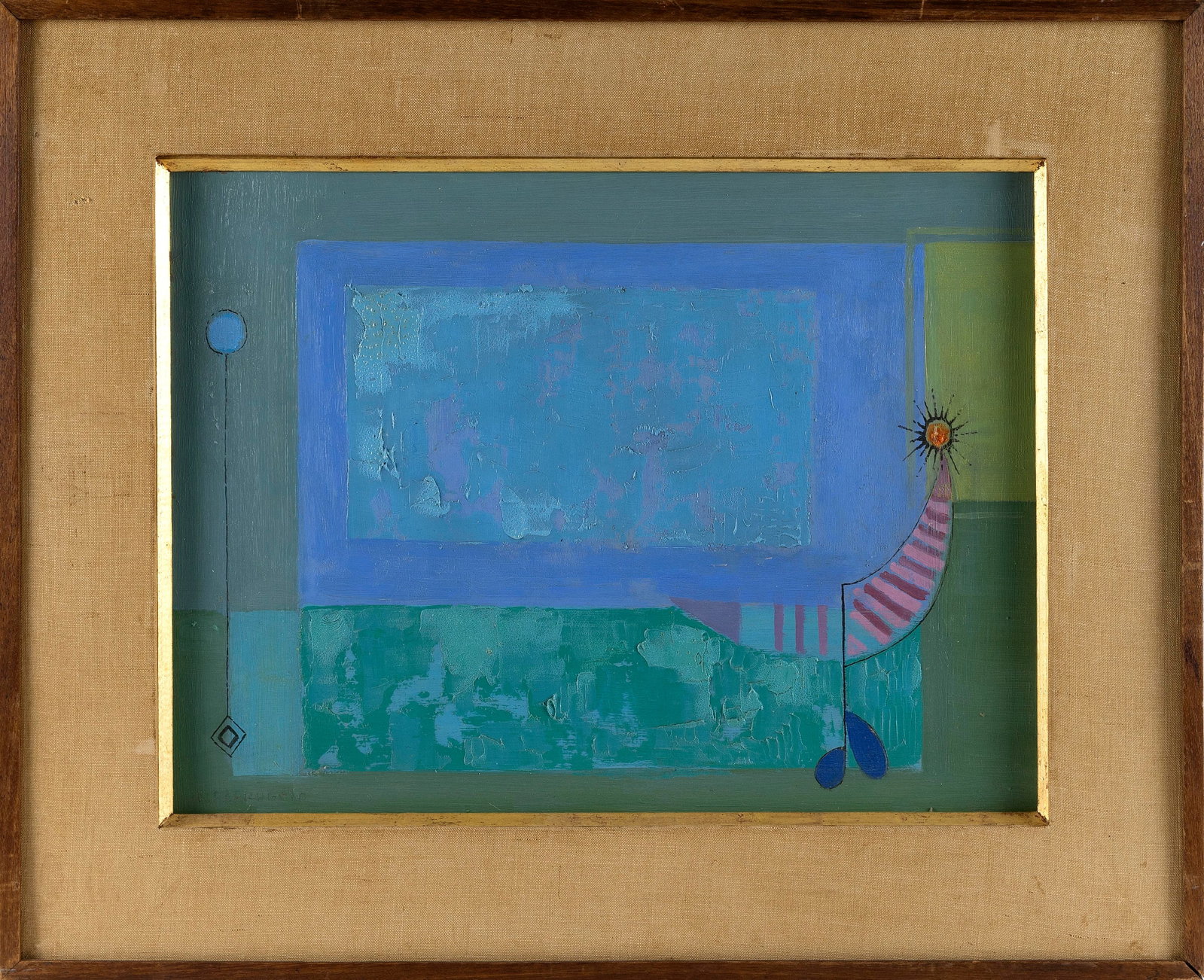 REMO MICHAEL FARRUGGIO (New York/Massachusetts/Italy, 1905-1981), Study of a bird., Oil on panel,: REMO MICHAEL FARRUGGIO New York/Massachusetts/Italy, 1905-1981 Study of a bird. Signed lower left "R. Farruggio". Oil on panel, 14" x 19". Framed 21" x 25".