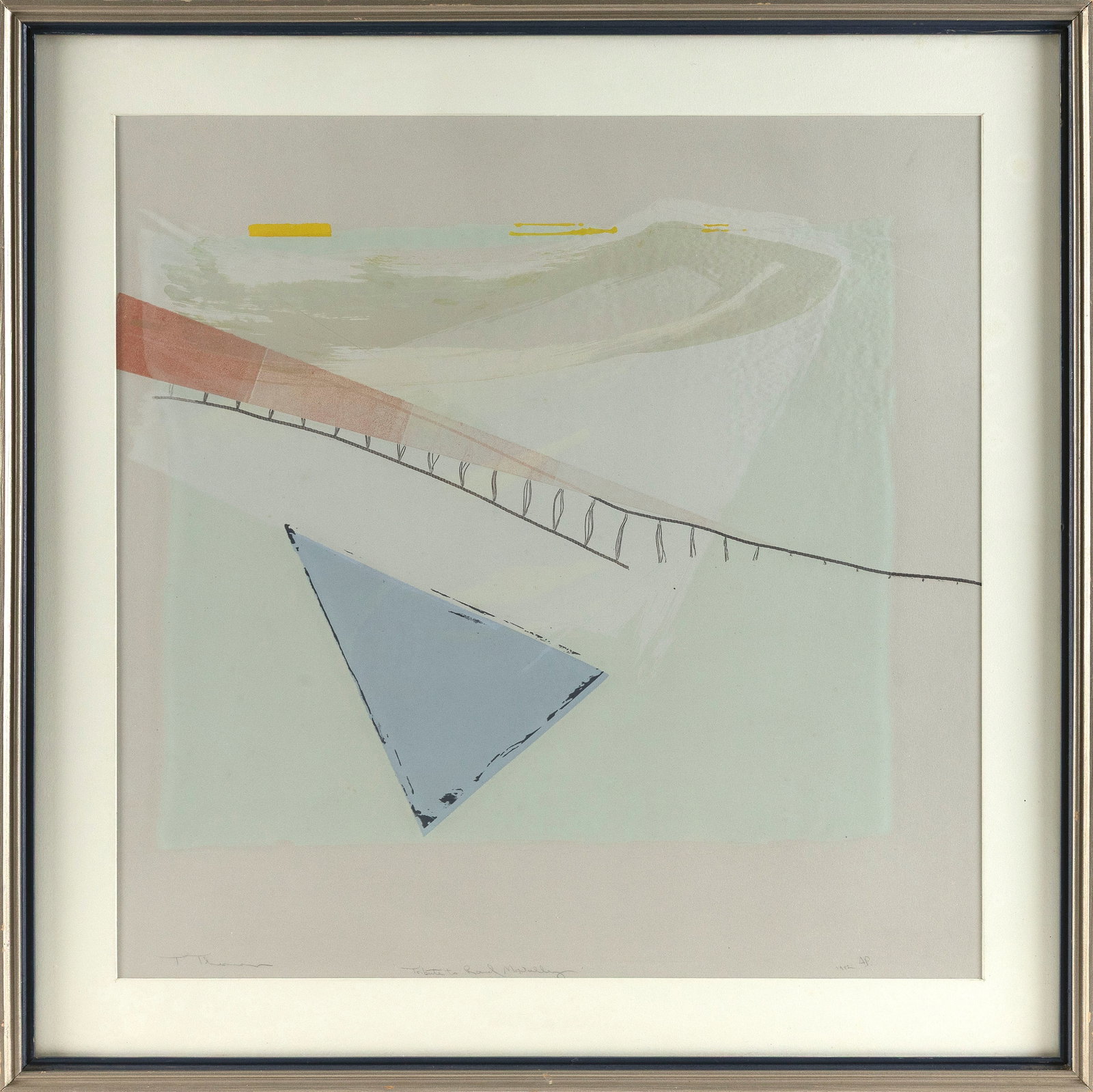 TERRI THOMAN (Japan/Dallas, Texas, Contemporary), "Tribute to Rand McNally", 1982., Color monoprint, (1 of 2)