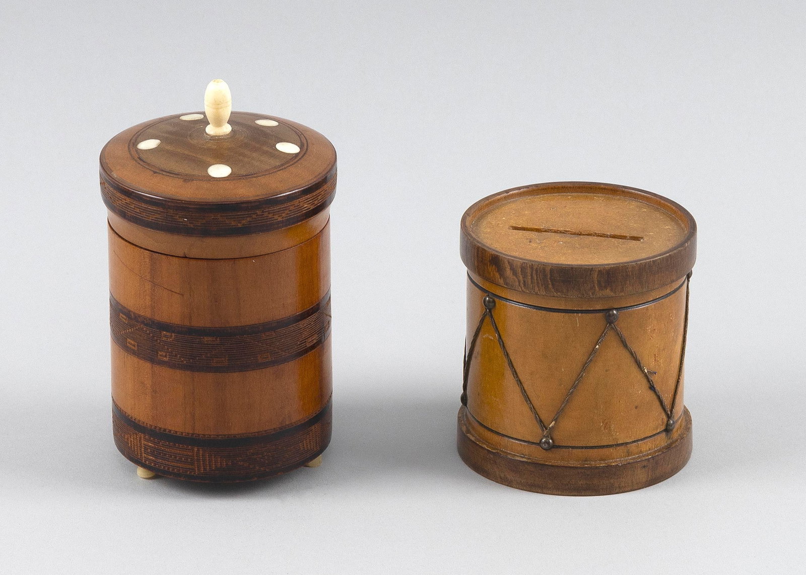 TWO SMALL WOODEN CONTAINERS (1 of 3)