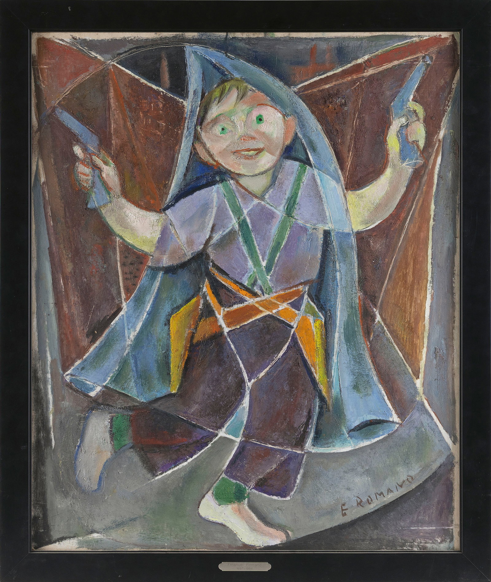 EMANUEL GLICEN ROMANO (New York/Italy, 1897-1984), "The Little Gangster"., Oil on board, 30" x 25". (1 of 2)
