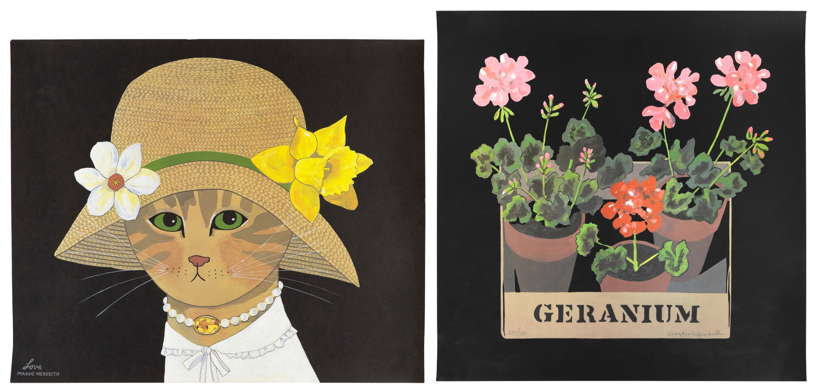 MAGGIE MEREDITH (New York/Massachusetts, 1922-2012), Two color lithographs (1 of 3)