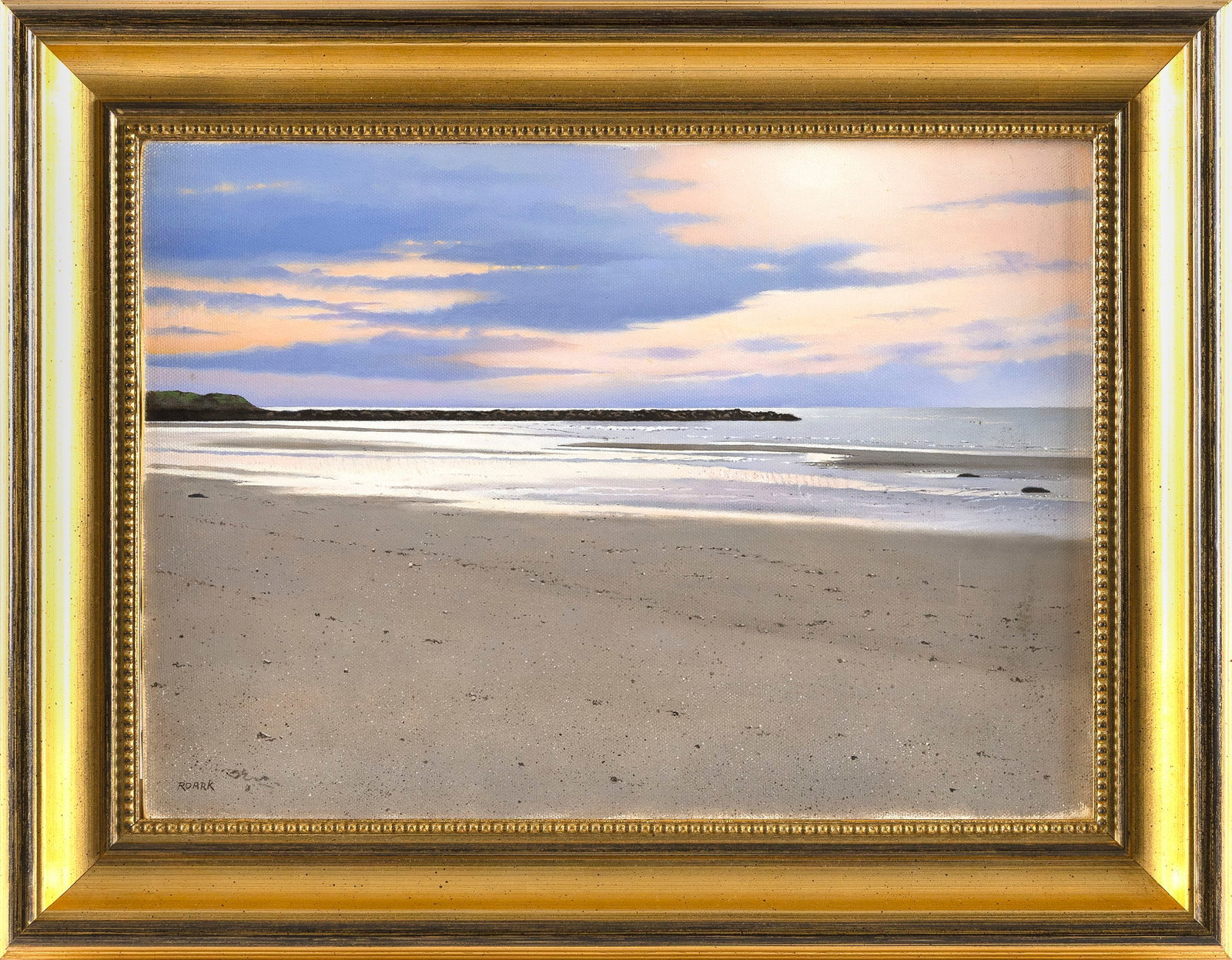 ROBERT K. ROARK (Massachusetts/New York, 1944-2026), "The Flats at Sunset"., Oil on canvas, 10" x (1 of 2)