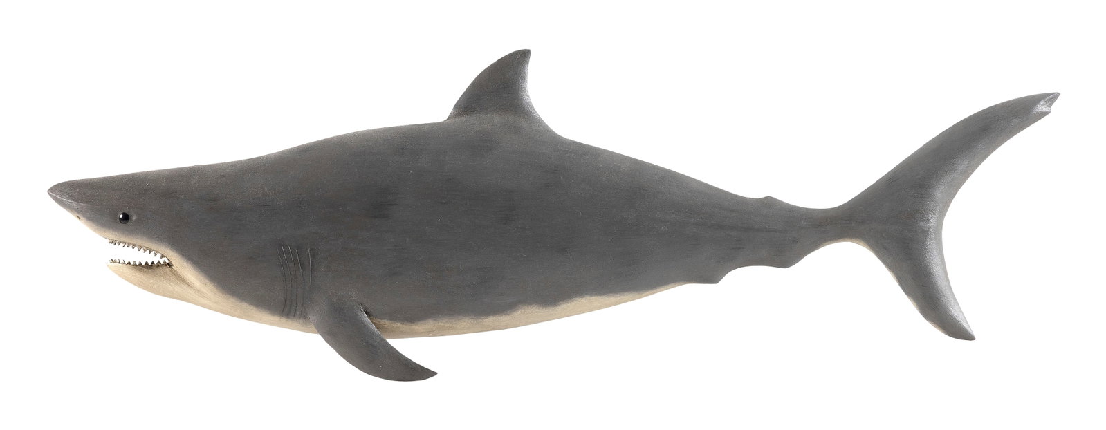BRIAN MITCHELL CARVED AND PAINTED SHARK PLAQUE Boone, North Carolina, Contemporary Height 9". Length (1 of 1)