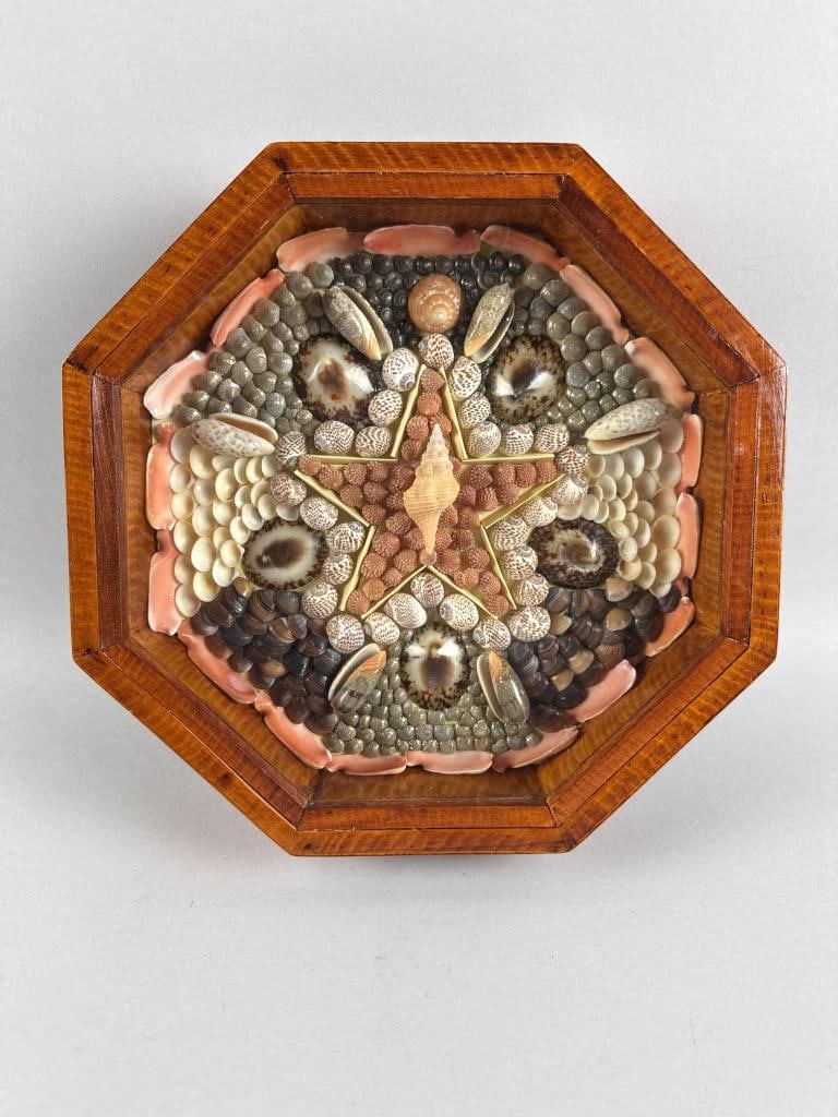 SAILOR'S VALENTINE BY LYNDA SUSAN HENNIGAN Connecticut, 1951-2025 Case width 10.25". (1 of 3)