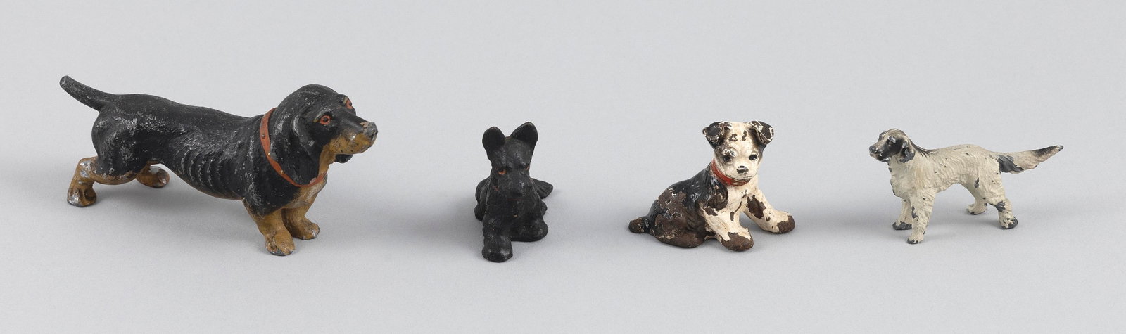 FOUR COLD-PAINTED METAL DOG FIGURES 19th/20th Century (1 of 5)