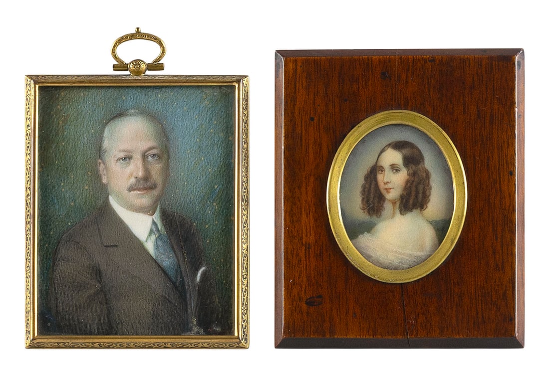 TWO PORTRAIT MINIATURES 19th/20th Century (1 of 2)