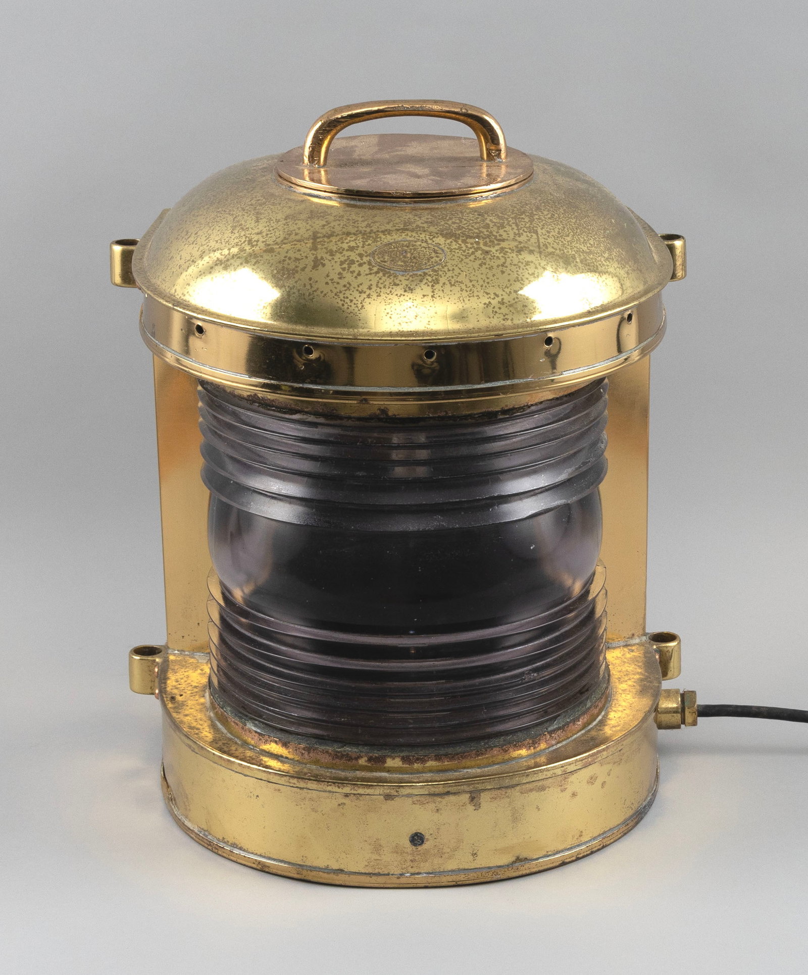 PERKO BRASS SHIP'S LIGHT Early 20th Century Height 18". (1 of 3)