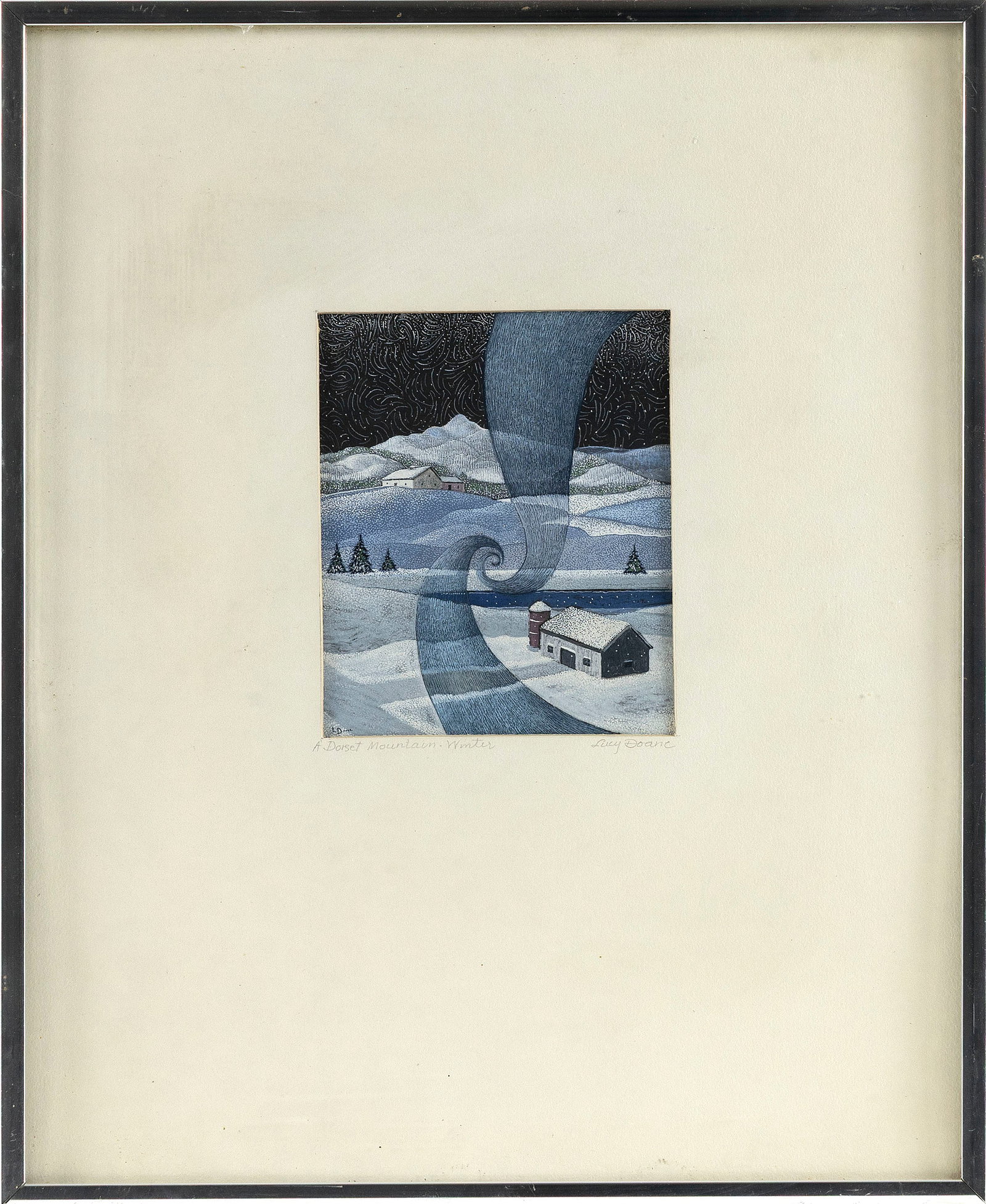 LUCY DOANE (Vermont/Massachusetts/Netherlands, 1908-2010), "A Dorset Mountain Winter"., Gouache and (1 of 2)