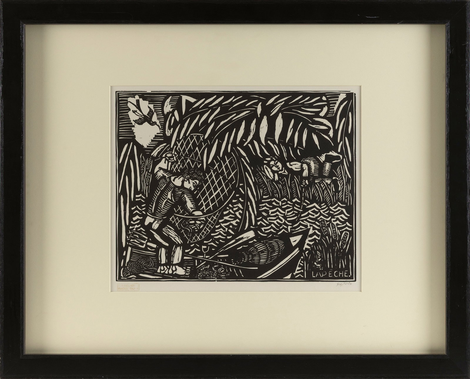 RAOUL DUFY (France, 1877-1953), "La Peche".: RAOUL DUFY France, 1877-1953 "La Peche". Atelier stamp lower left. Numbered "94/220".