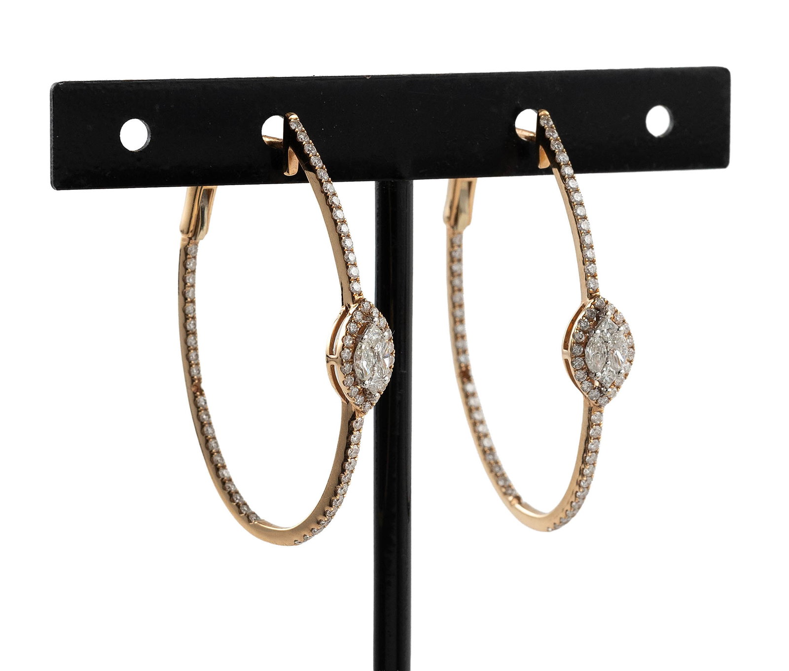 PAIR OF NIGAAM 18KT YELLOW GOLD AND DIAMOND HOOP EARRINGS Approx. 4.6 total dwt. (1 of 1)