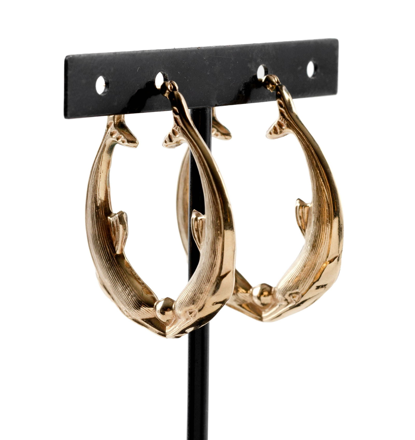 PAIR OF 14KT YELLOW GOLD DOLPHIN HOOP EARRINGS Approx. 4.1 total dwt. (1 of 1)