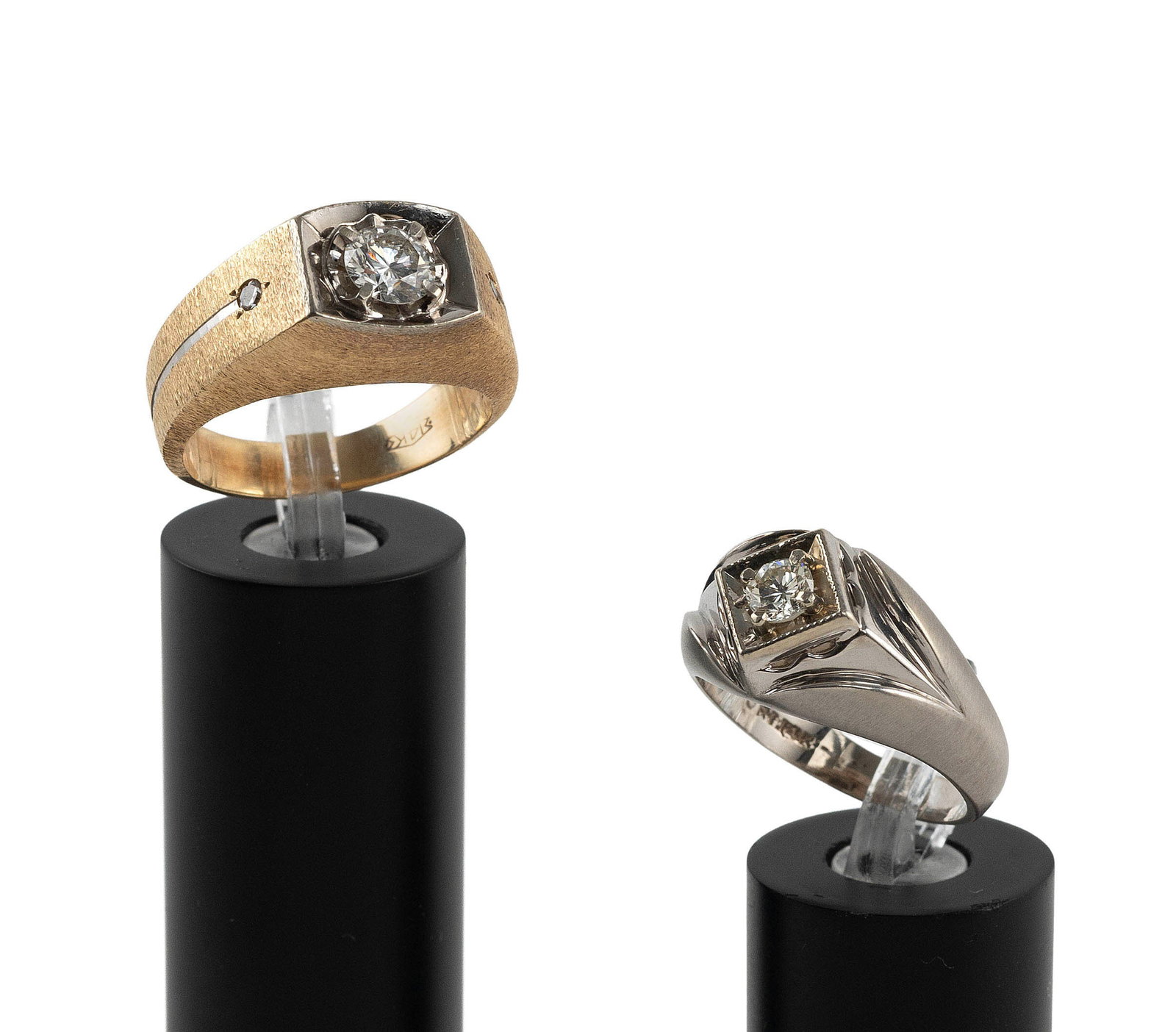 TWO. 14KT GOLD AND DIAMOND RINGS Approx. 11.6 total dwt.