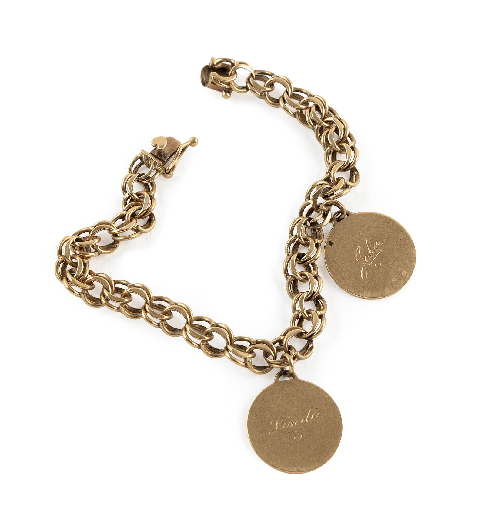 14KT YELLOW GOLD CHARM BRACELET WITH TWO 14KT YELLOW GOLD CHARMS Approx. 21.8 total dwt. (1 of 1)