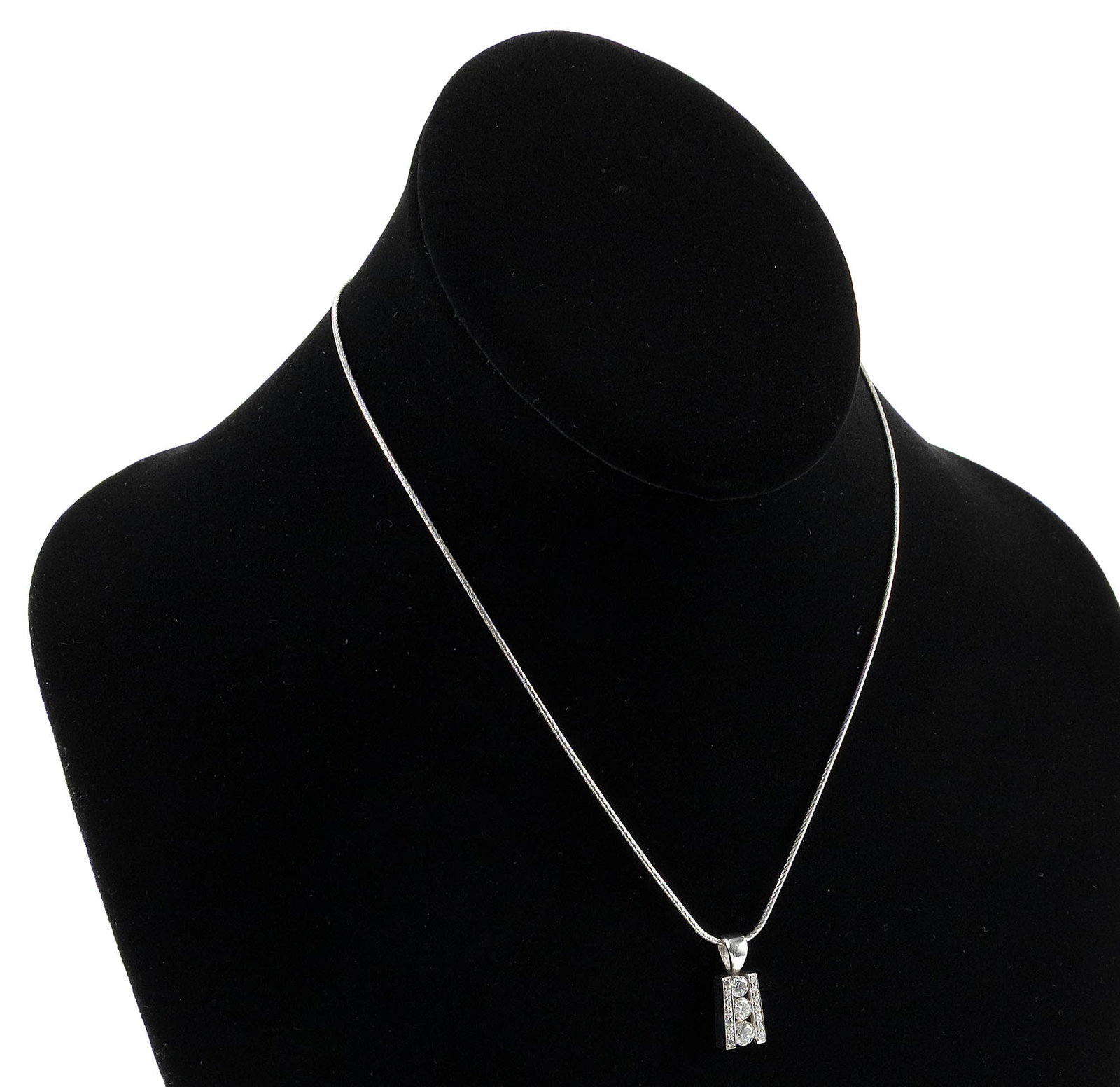 14KT WHITE GOLD AND DIAMOND PENDANT ON CHAIN Approx. 5.3 total dwt. (1 of 2)