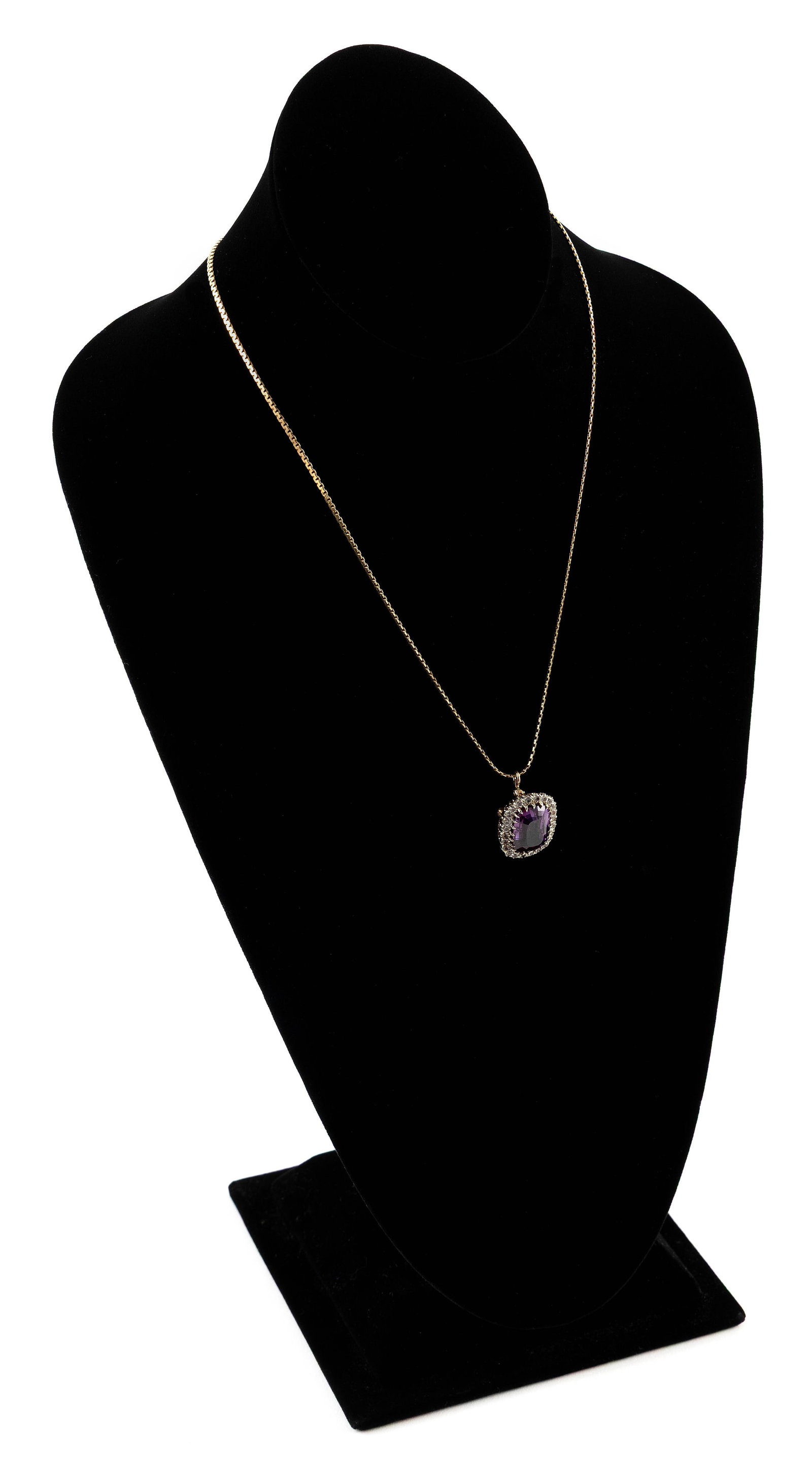 14KT YELLOW GOLD CHAIN WITH 10KT YELLOW GOLD, DIAMOND AND AMETHYST PIN/PENDANT Approx. 9.1 total (1 of 2)