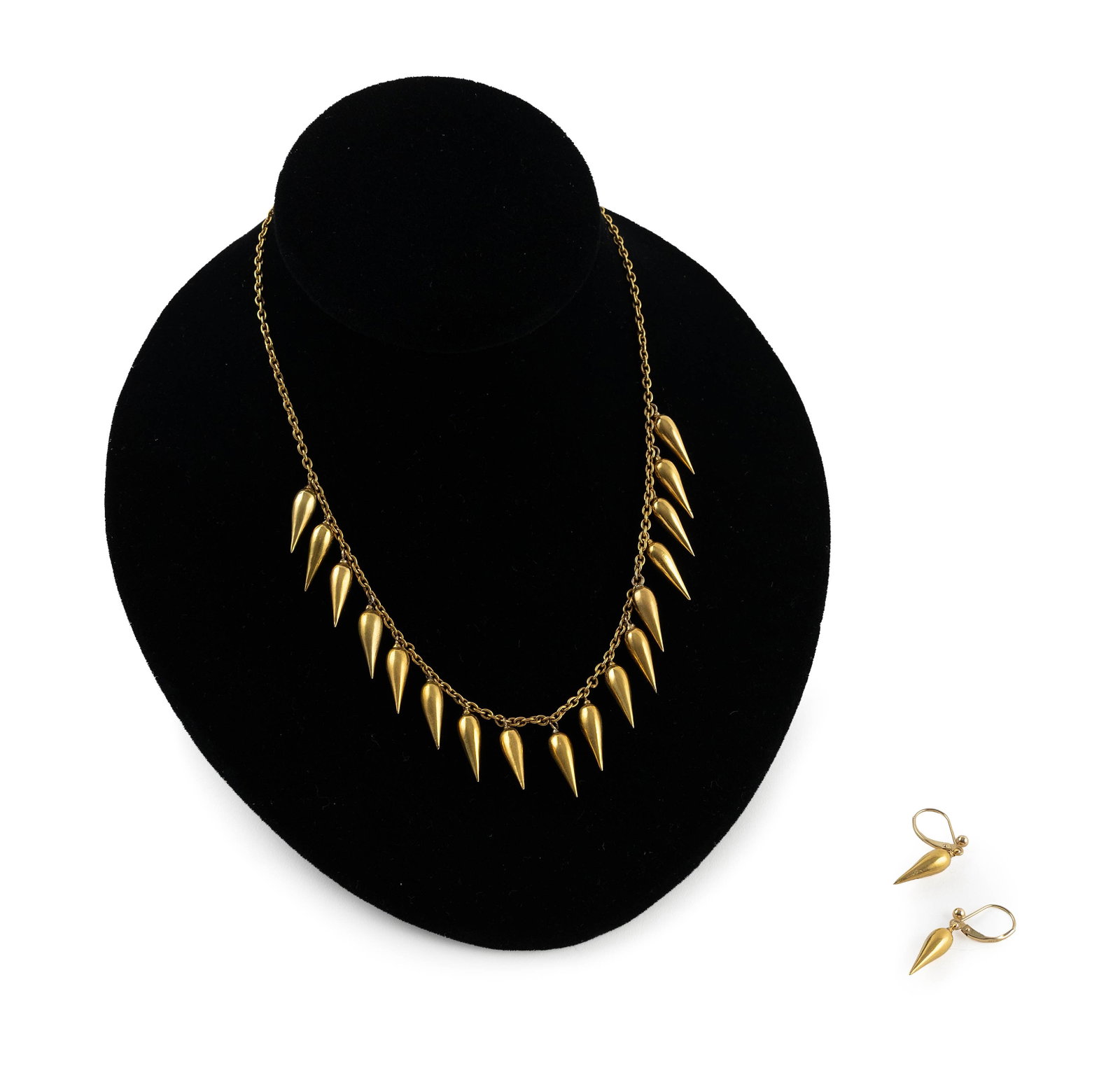 10KT YELLOW GOLD NECKLACE AND MATCHING PAIR OF EARRINGS Approx. 10.2 total dwt. (1 of 3)