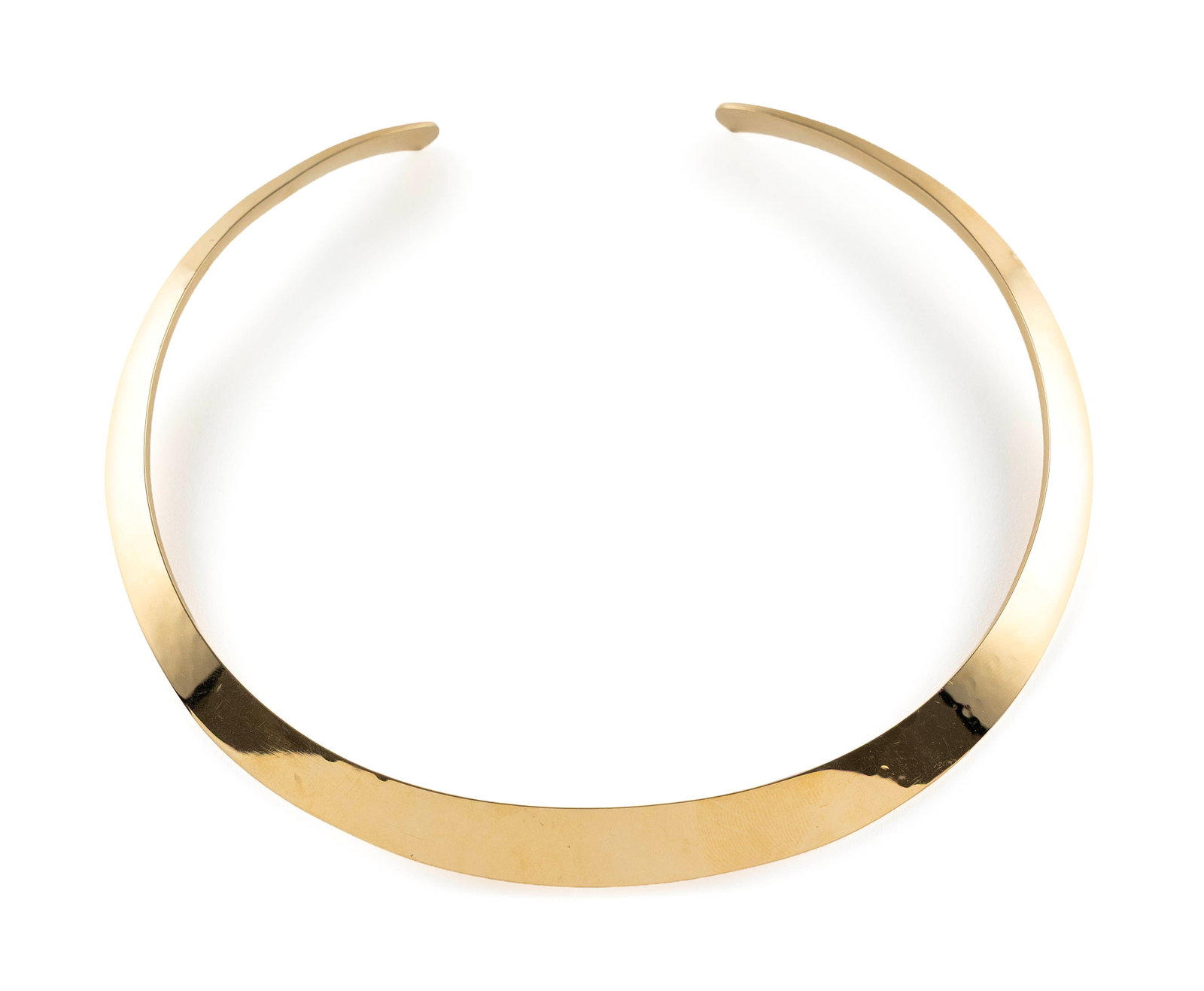14KT YELLOW GOLD TAPERED COLLAR Approx. 64.7 total dwt.: 14KT YELLOW GOLD TAPERED COLLAR Length approx. 15". Width tapers from approx. 11.0 to 2.0mm. Approx. 64.7 total dwt.