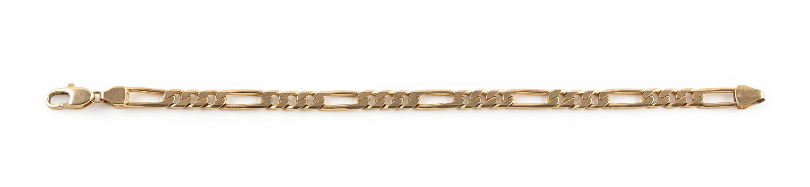 14KT YELLOW GOLD FIGARO LINK BRACELET Approx. 7.5 total dwt. (1 of 1)