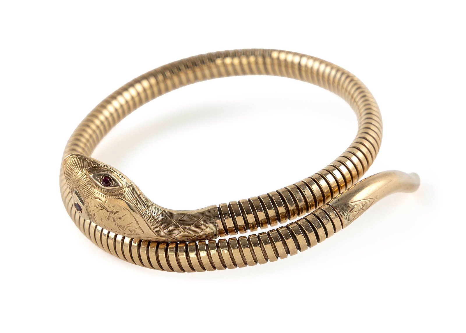 VINTAGE 9KT YELLOW GOLD FLEXIBLE SPRING SNAKE BRACELET Approx. 12.6 total dwt. (1 of 2)