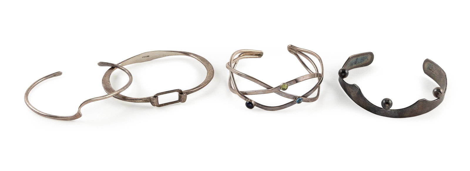 FOUR STERLING SILVER BANGLE BRACELETS Approx. 43.3 total dwt. (1 of 1)
