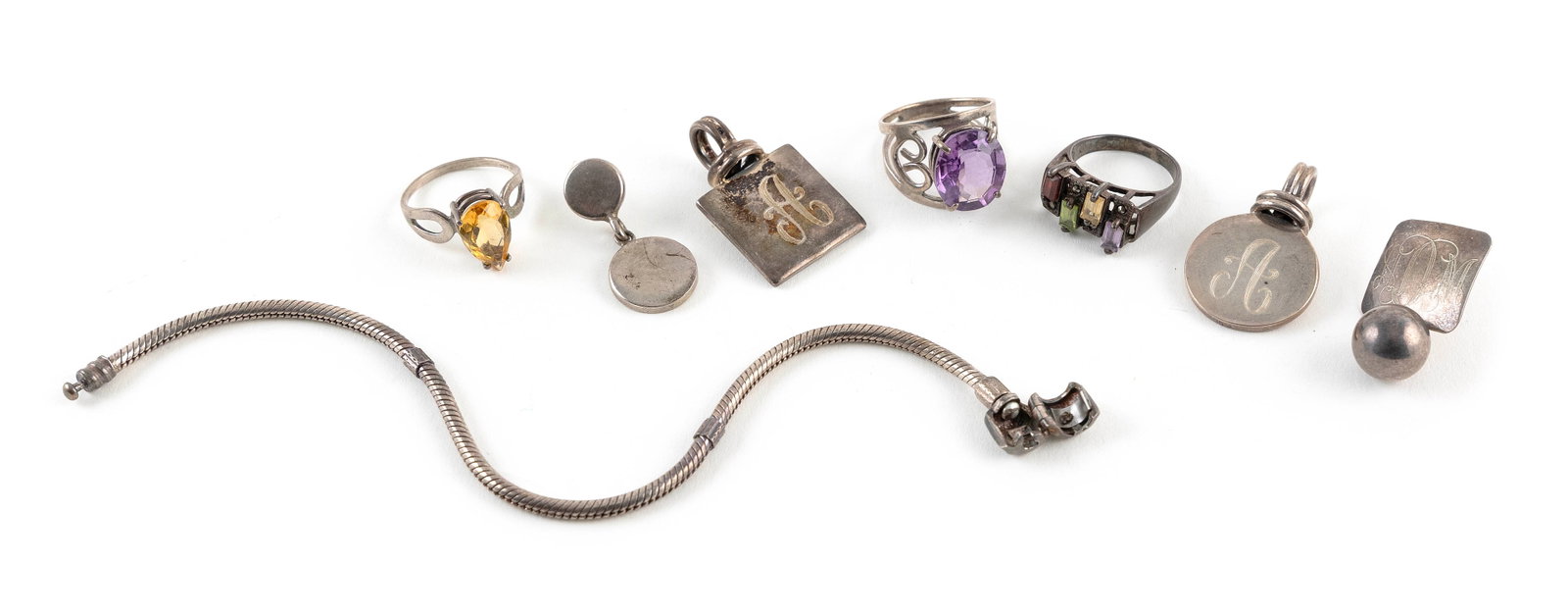 EIGHT PIECES OF STERLING SILVER JEWELRY Approx. 38.2 total dwt. (1 of 1)