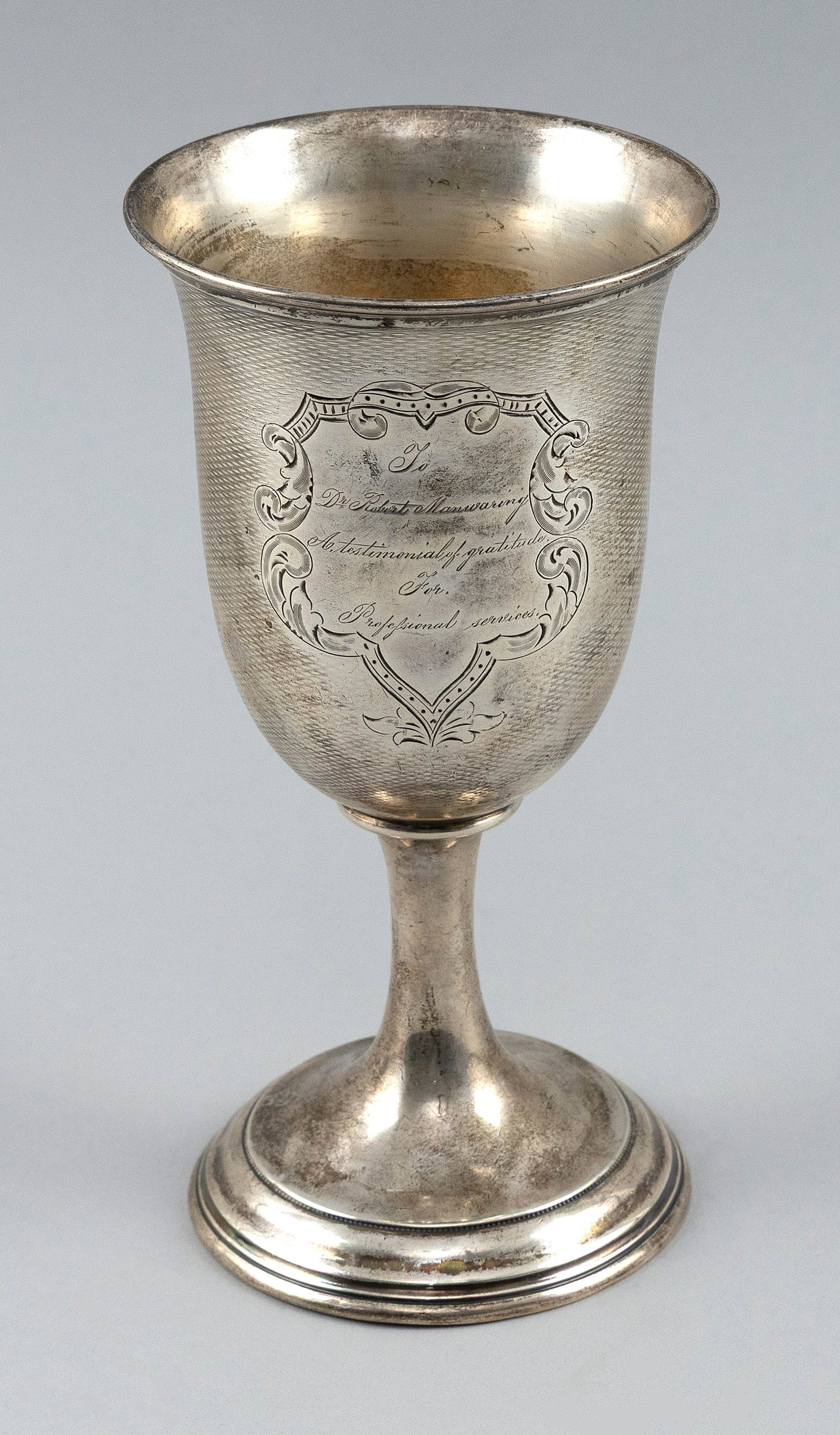 SILVER PRESENTATION GOBLET America, Late 19th Century Approx. 5.67 troy oz. (1 of 3)